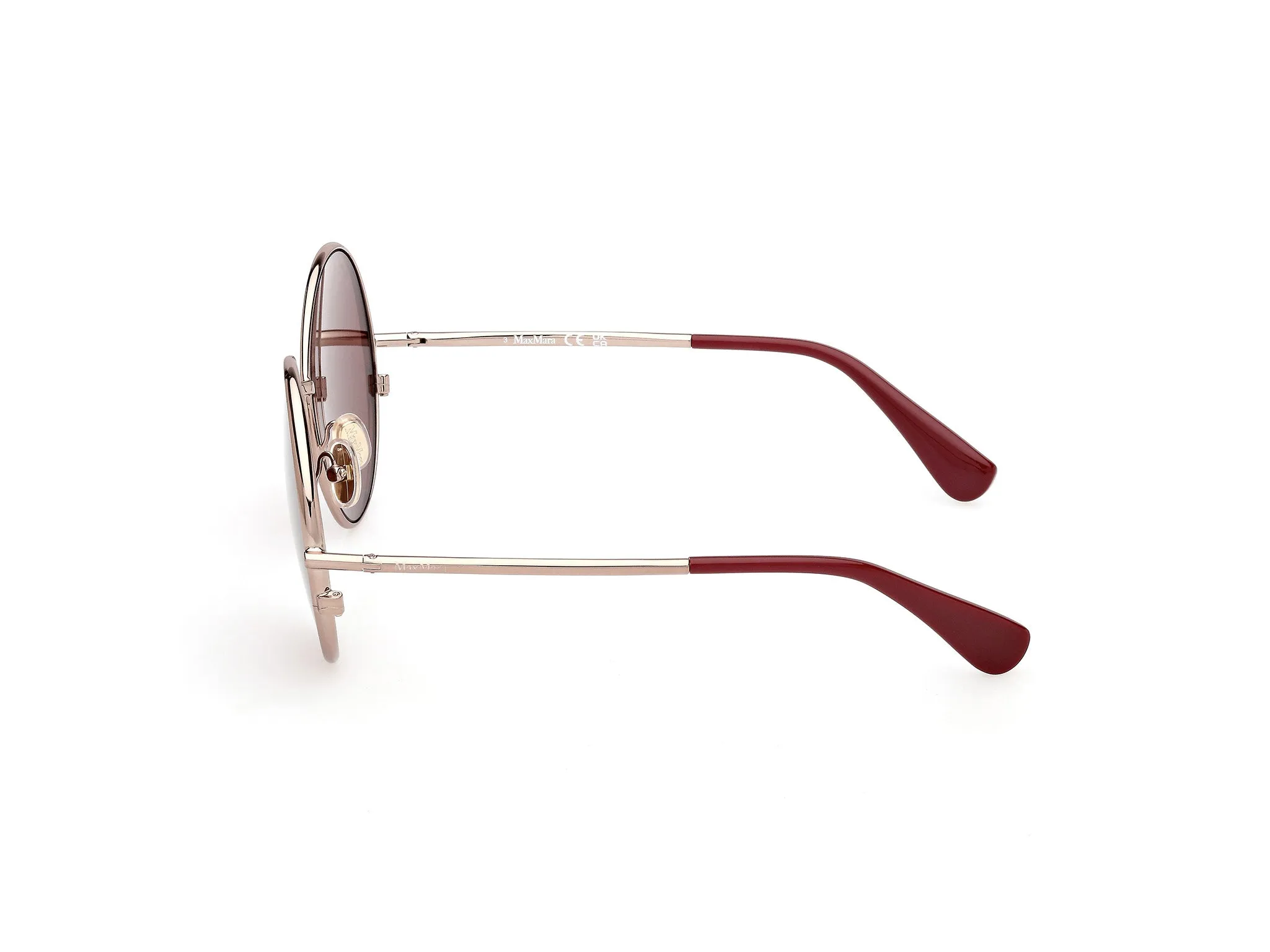 Max Mara MM0191 36S Occhiali da sole Metallo Bronzo Bordeaux Rotonda Normale - immagine 3