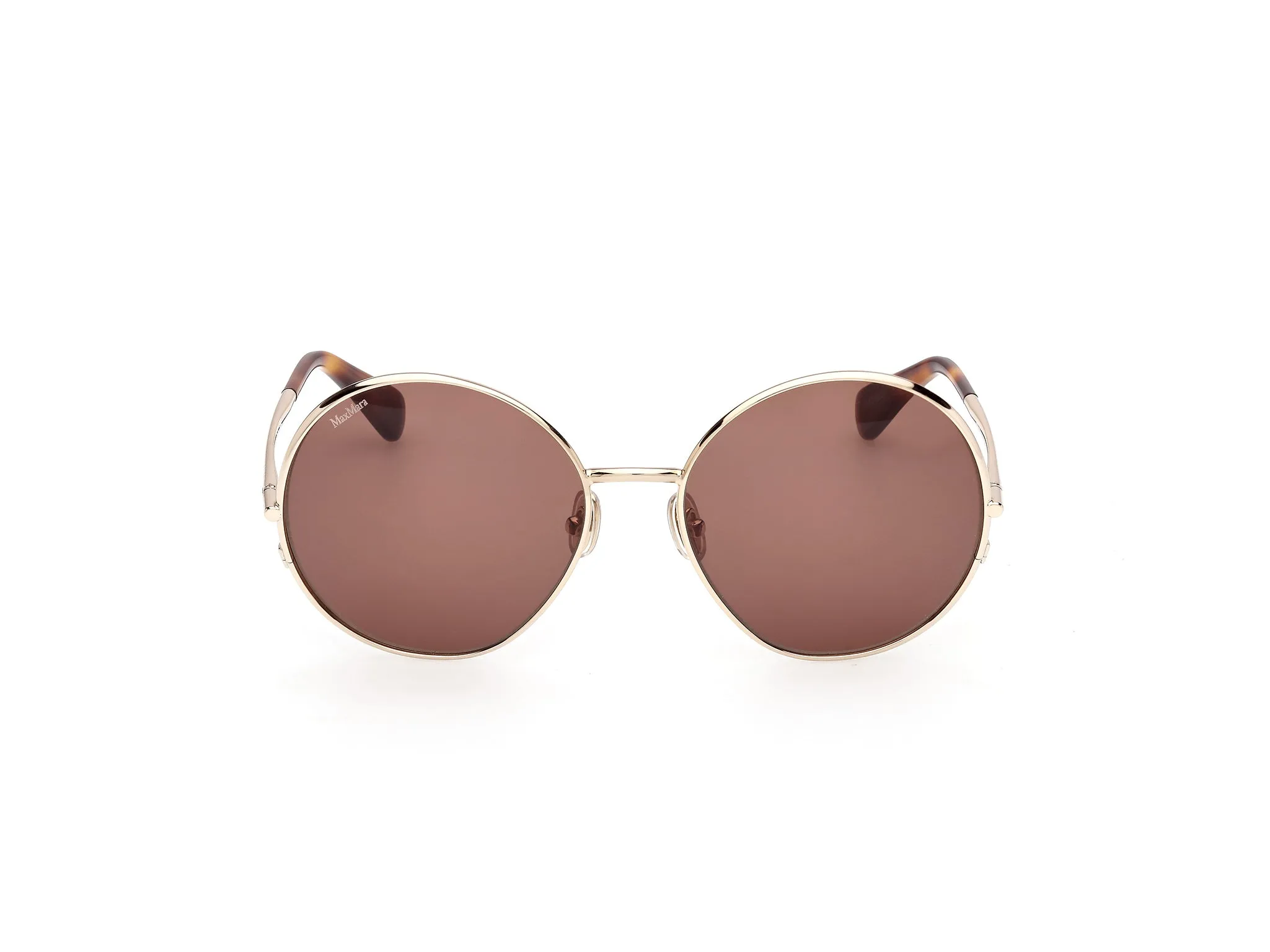 Max Mara MM0191 32E Occhiali da sole Metallo Oro Marrone Rotonda Normale - immagine 2