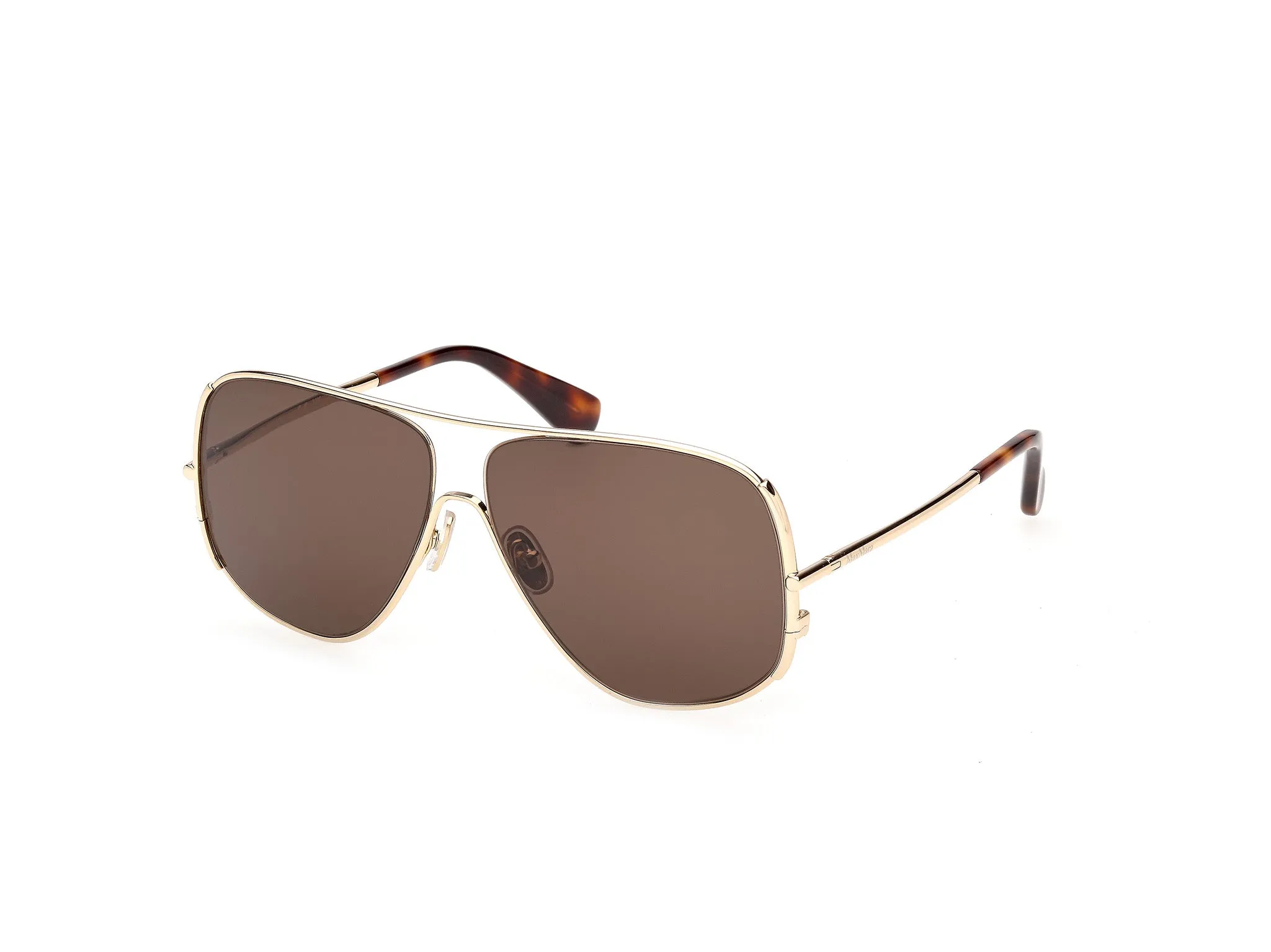 Max Mara MM0190 32E Occhiali da sole Metallo Oro Marrone Pilot Normale - immagine 1