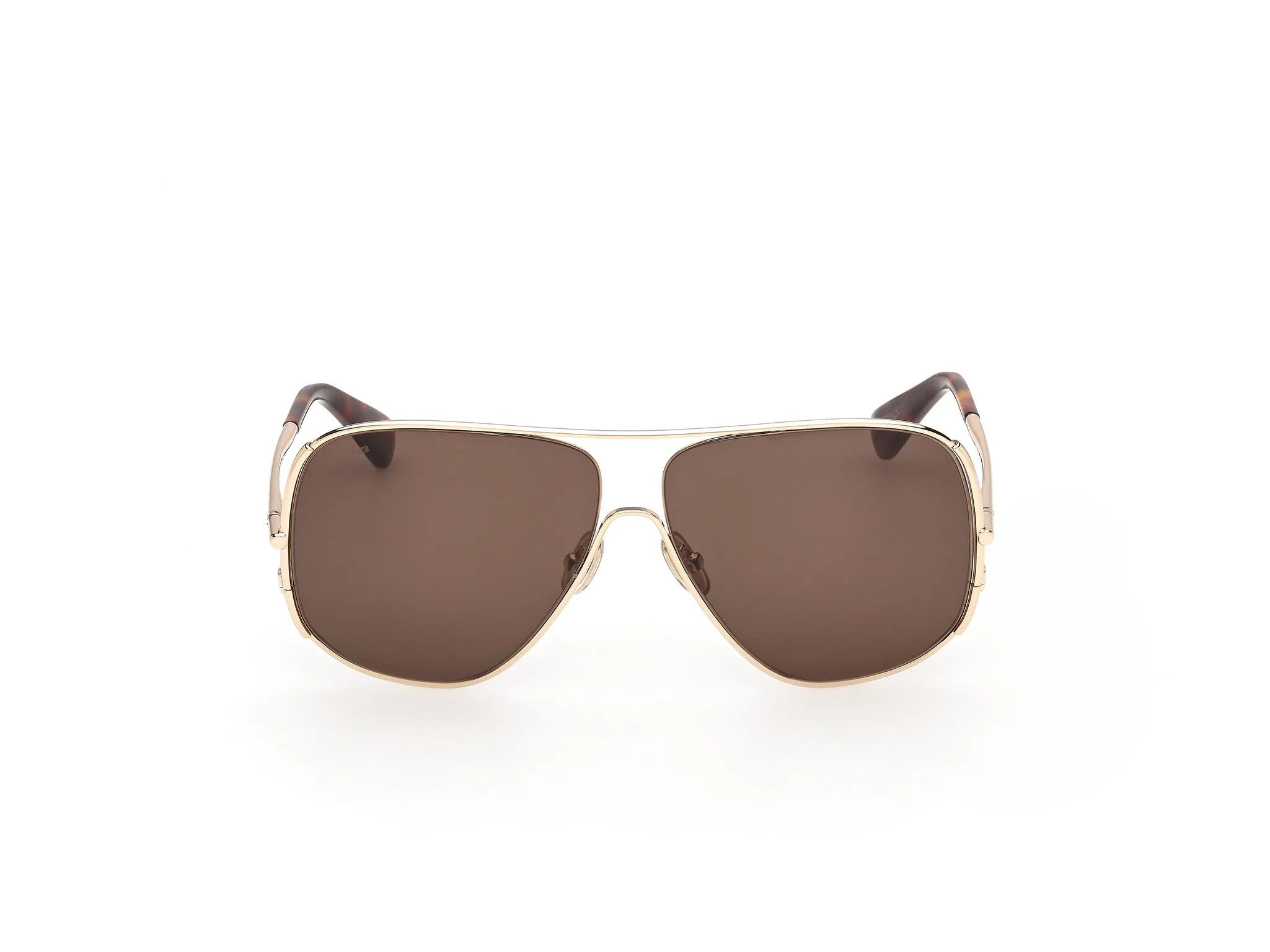 Max Mara MM0190 32E Occhiali da sole Metallo Oro Marrone Pilot Normale - immagine 2
