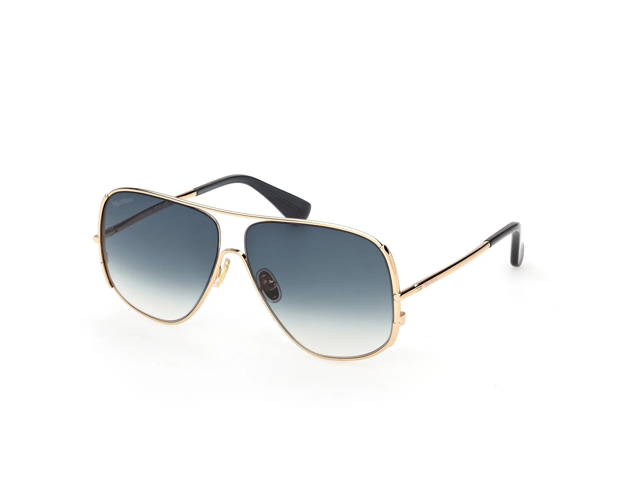Max Mara MM0190 30P Occhiali da sole Metallo Oro Verde Pilot Normale - immagine 1