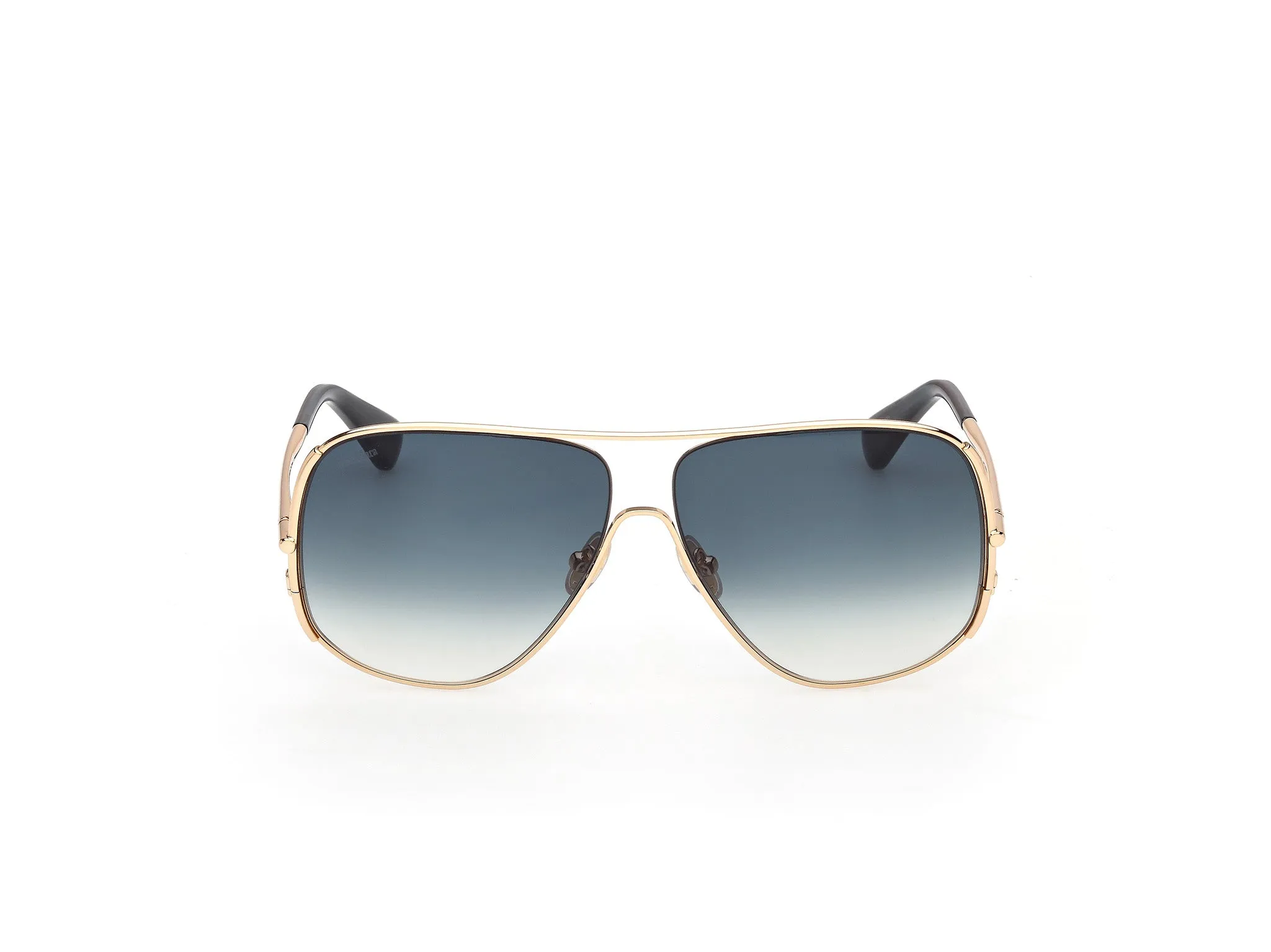 Max Mara MM0190 30P Occhiali da sole Metallo Oro Verde Pilot Normale - immagine 2