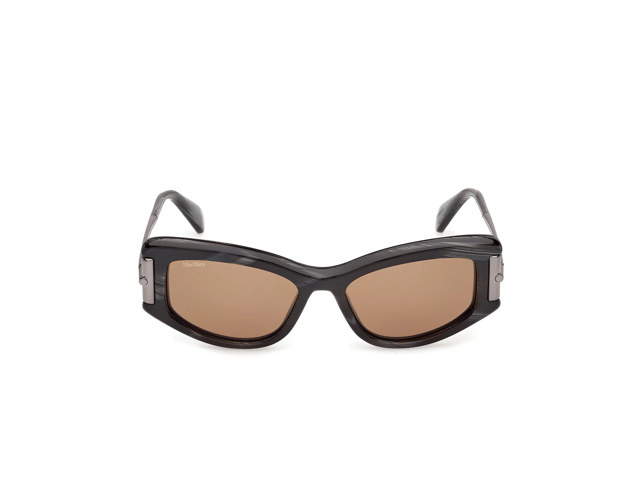 Max Mara MM0189 63E Occhiali da sole Acetato Nero Fumo Cat Eye Normale - immagine 2