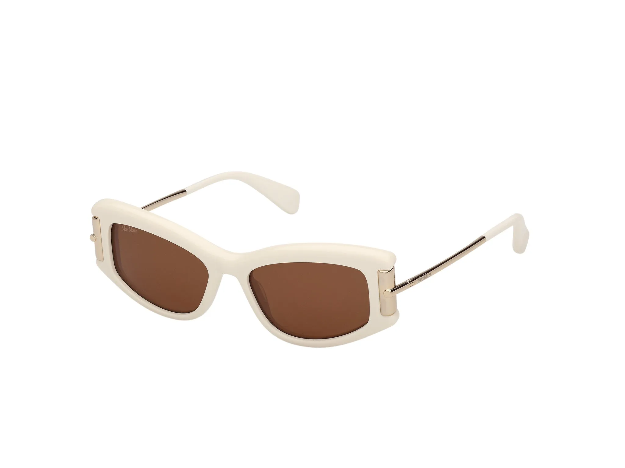 Max Mara MM0189 25E Occhiali da sole Acetato Bianco Marrone Cat Eye Normale - immagine 1