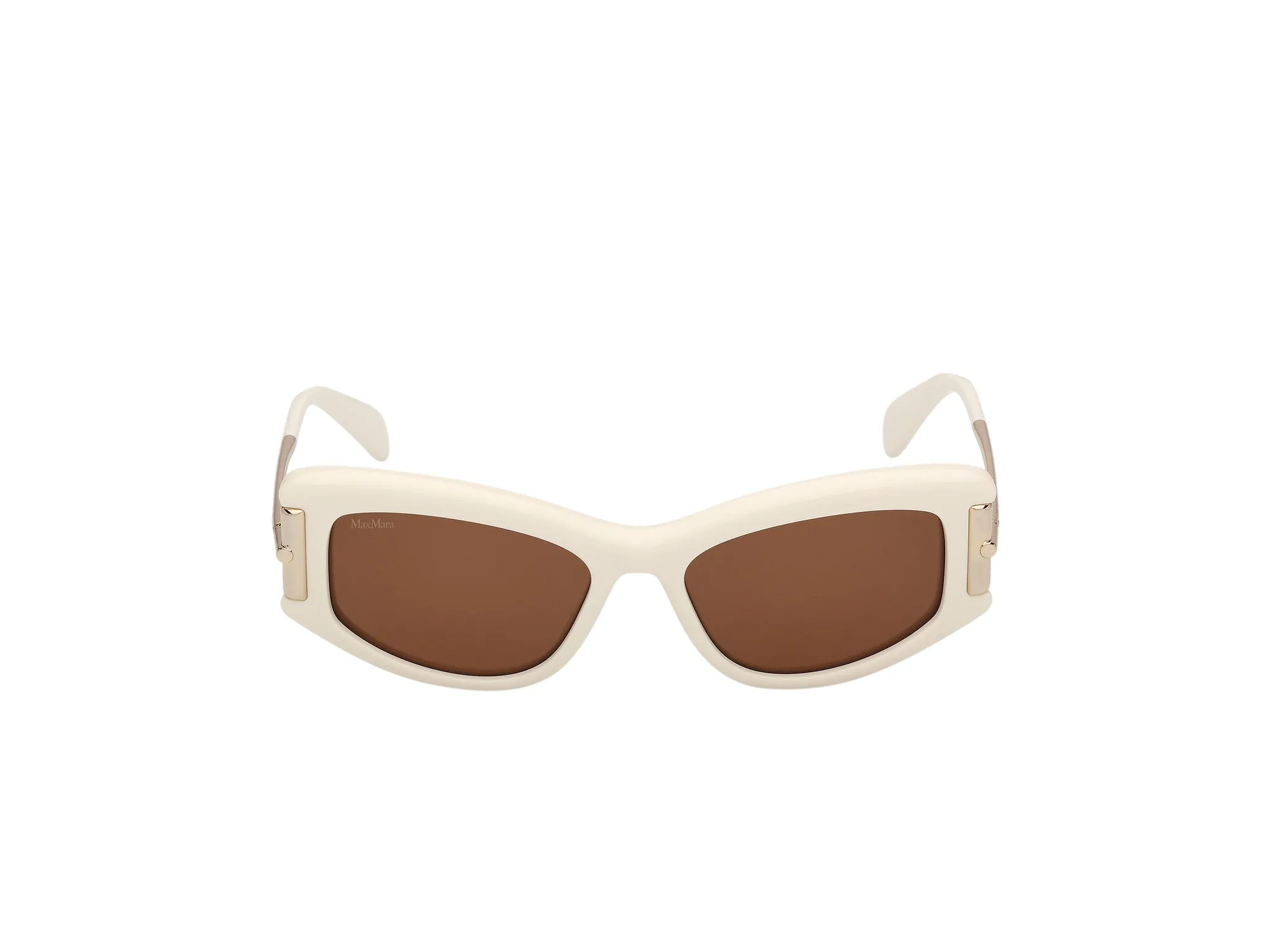 Max Mara MM0189 25E Occhiali da sole Acetato Bianco Marrone Cat Eye Normale - immagine 2