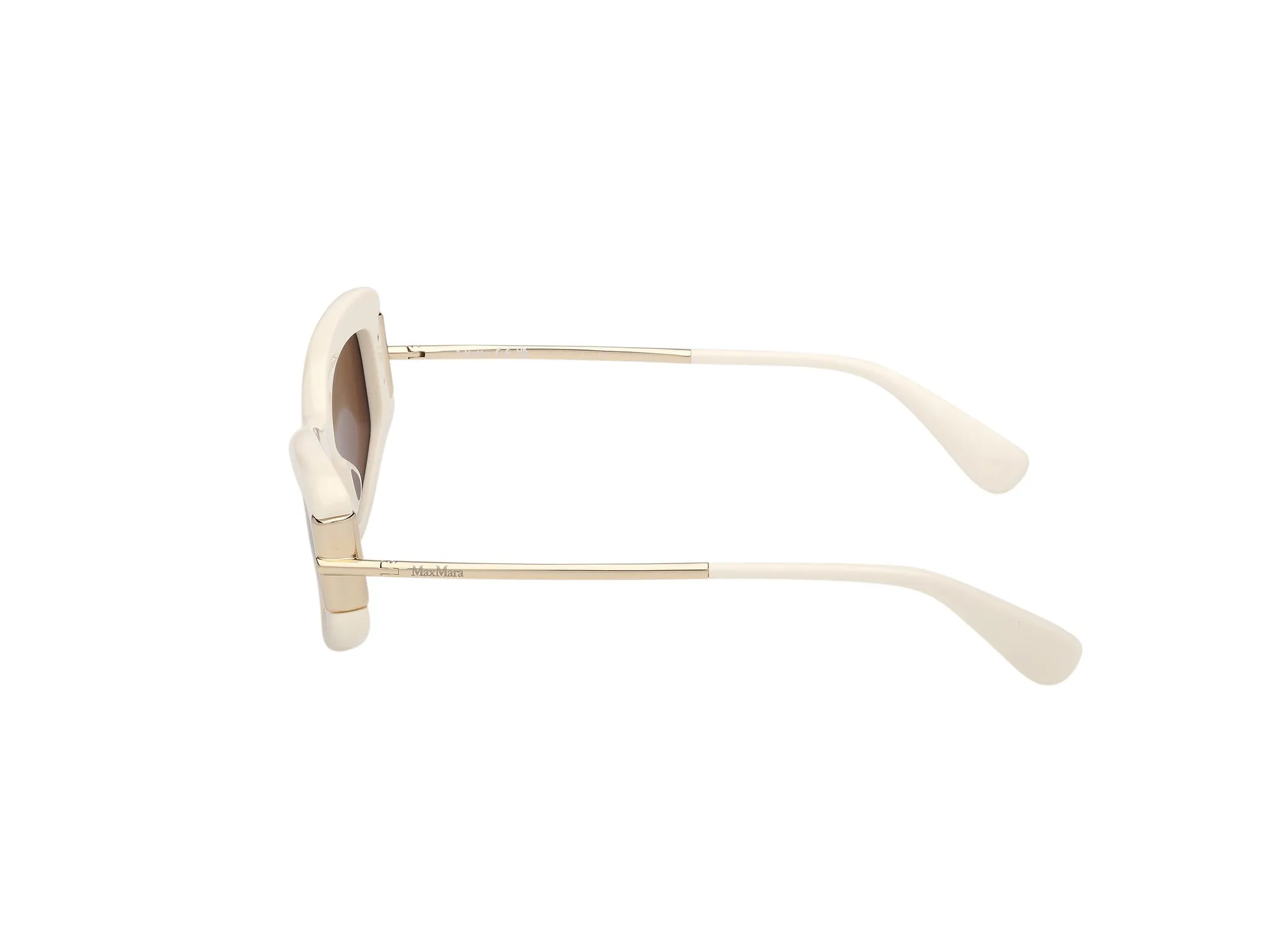 Max Mara MM0189 25E Occhiali da sole Acetato Bianco Marrone Cat Eye Normale - immagine 3