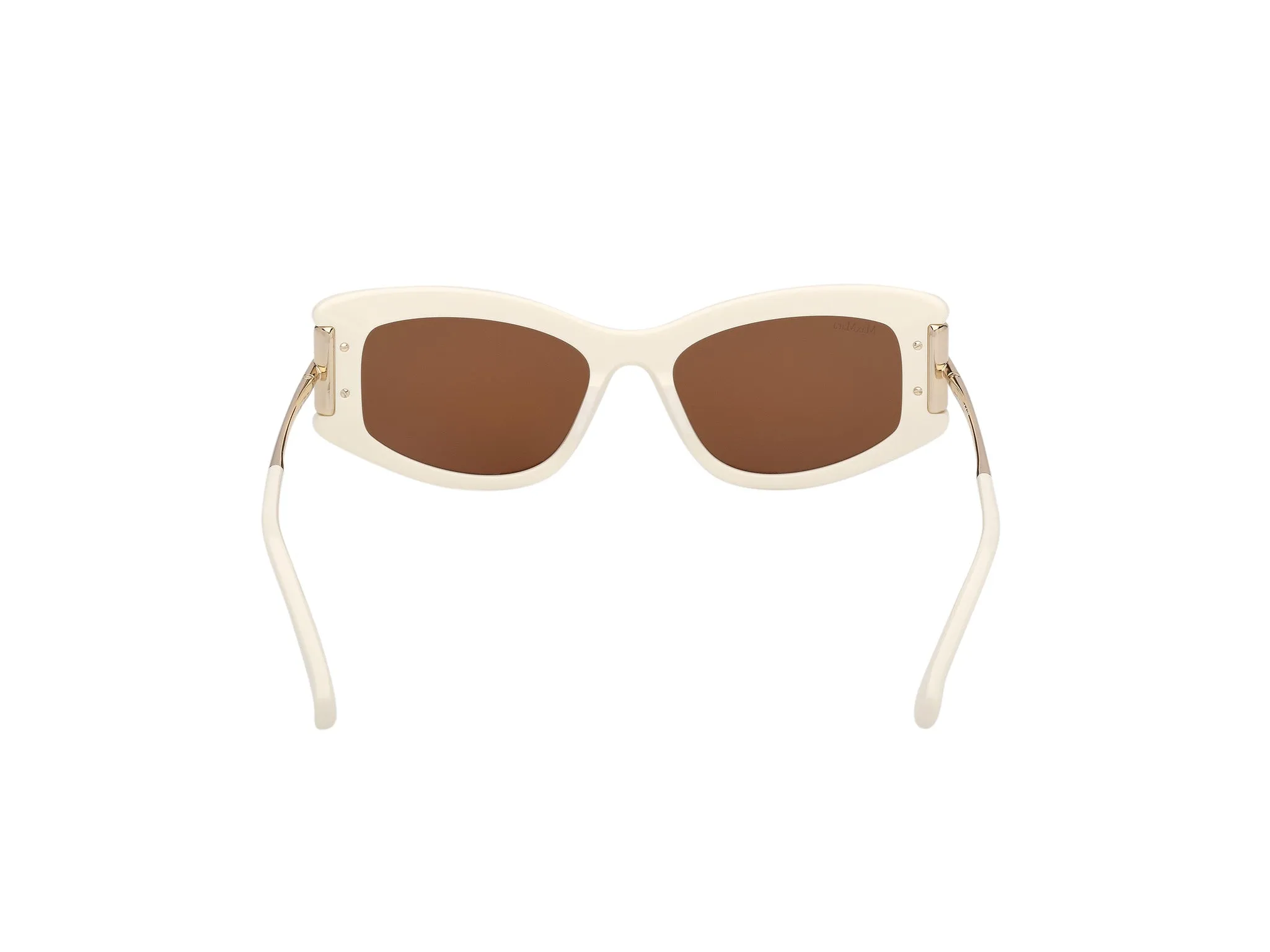 Max Mara MM0189 25E Occhiali da sole Acetato Bianco Marrone Cat Eye Normale - immagine 4