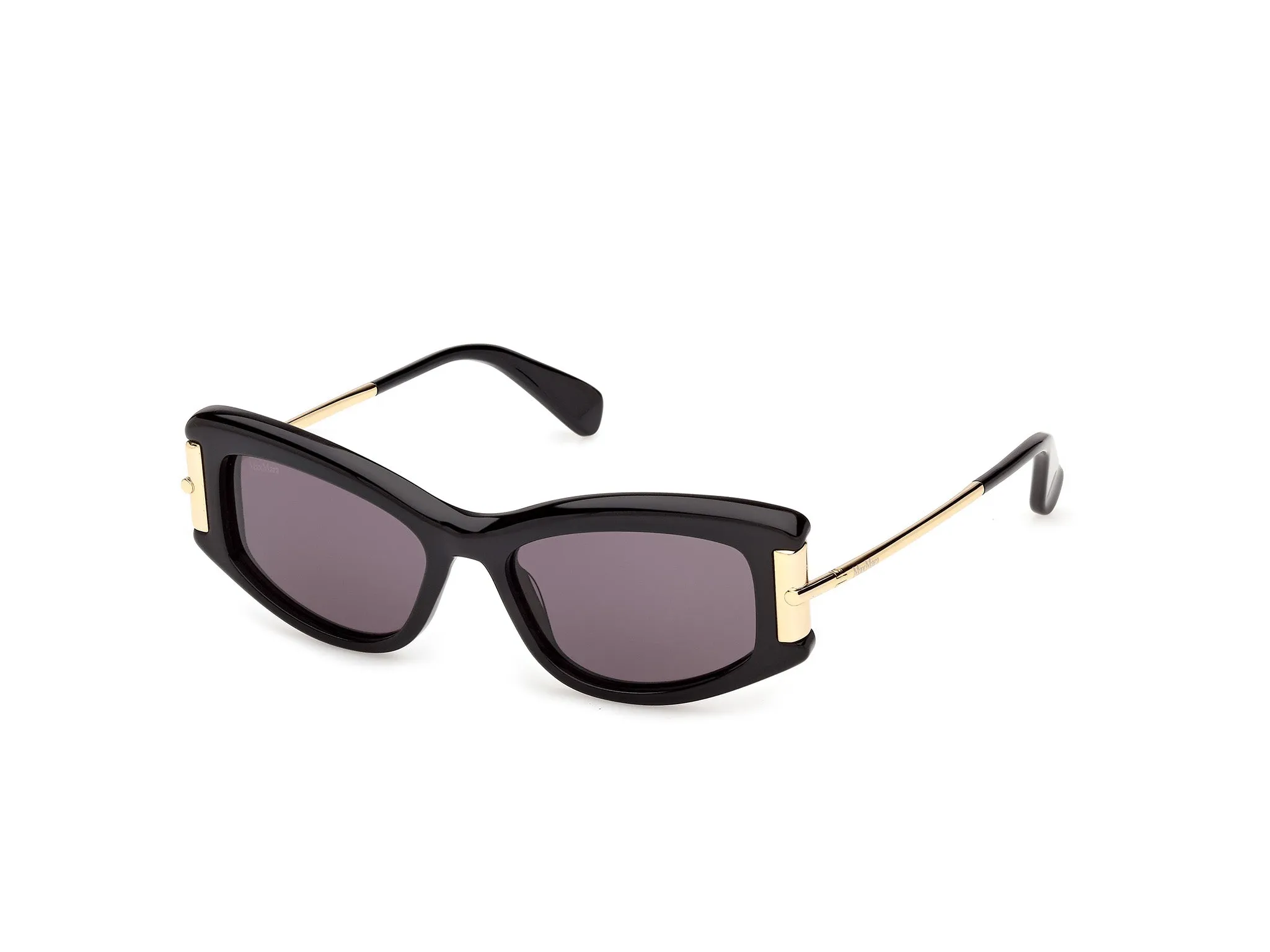 Max Mara MM0189 01A Occhiali da sole Acetato Nero Fumo Cat Eye Normale - immagine 1