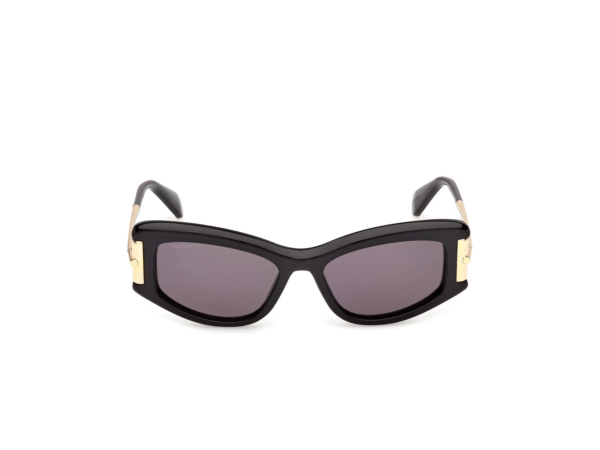 Max Mara MM0189 01A Occhiali da sole Acetato Nero Fumo Cat Eye Normale - immagine 2