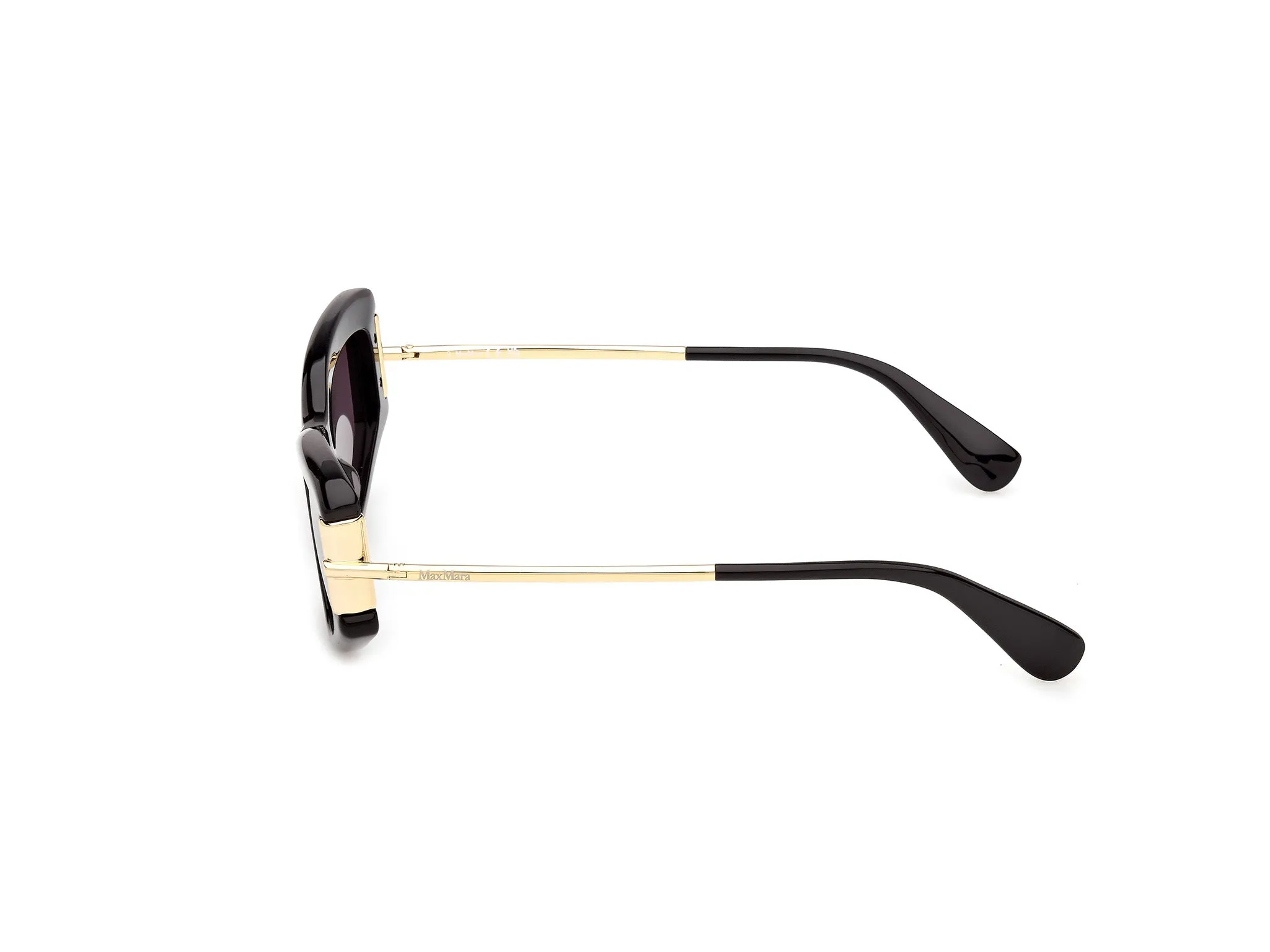 Max Mara MM0189 01A Occhiali da sole Acetato Nero Fumo Cat Eye Normale - immagine 3