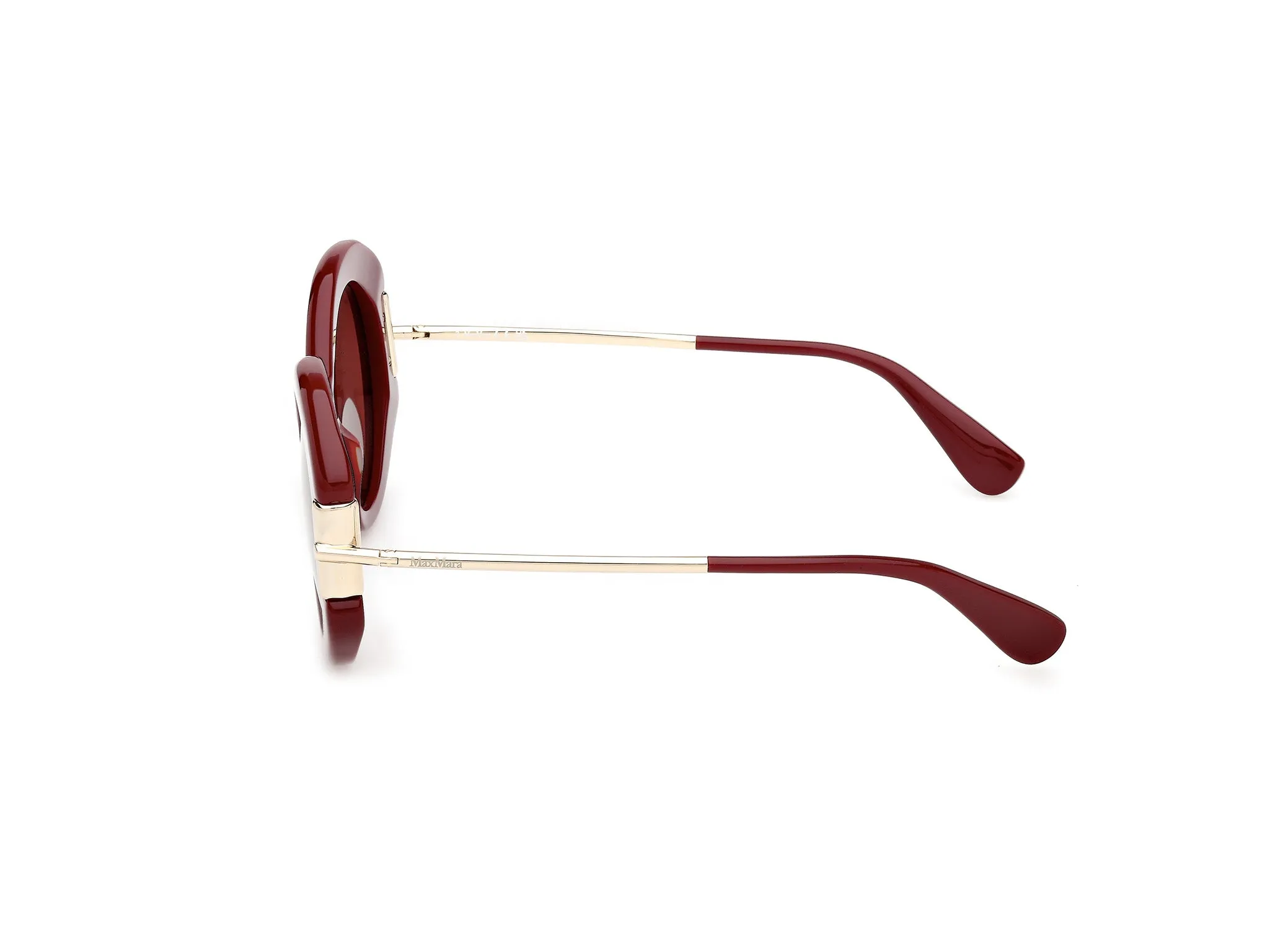Max Mara MM0188 69S Occhiali da sole Acetato Bordeaux Bordeaux Rotonda Normale - immagine 3