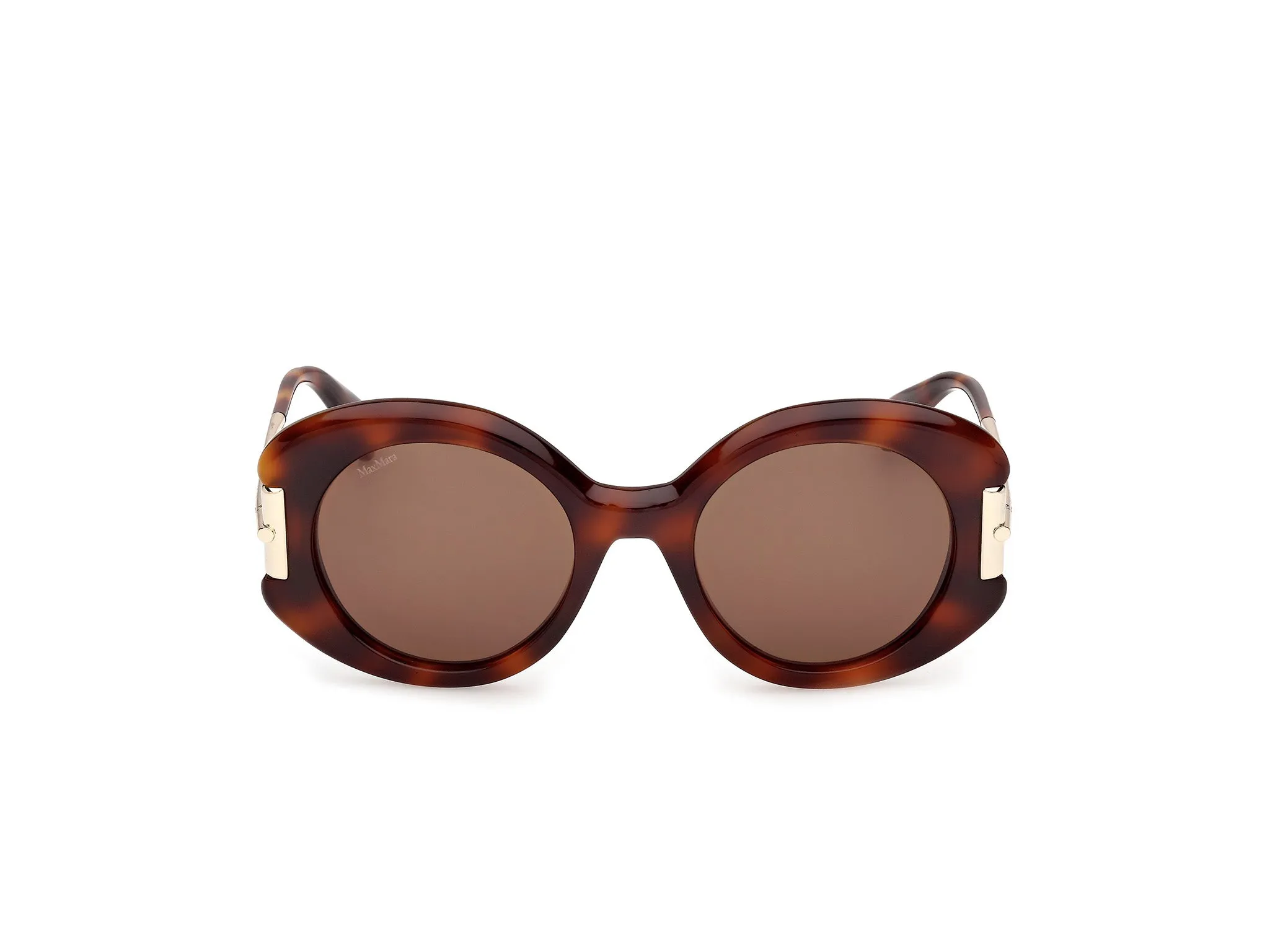 Max Mara MM0188 52E Occhiali da sole Acetato Havana Marrone Rotonda Normale - immagine 2