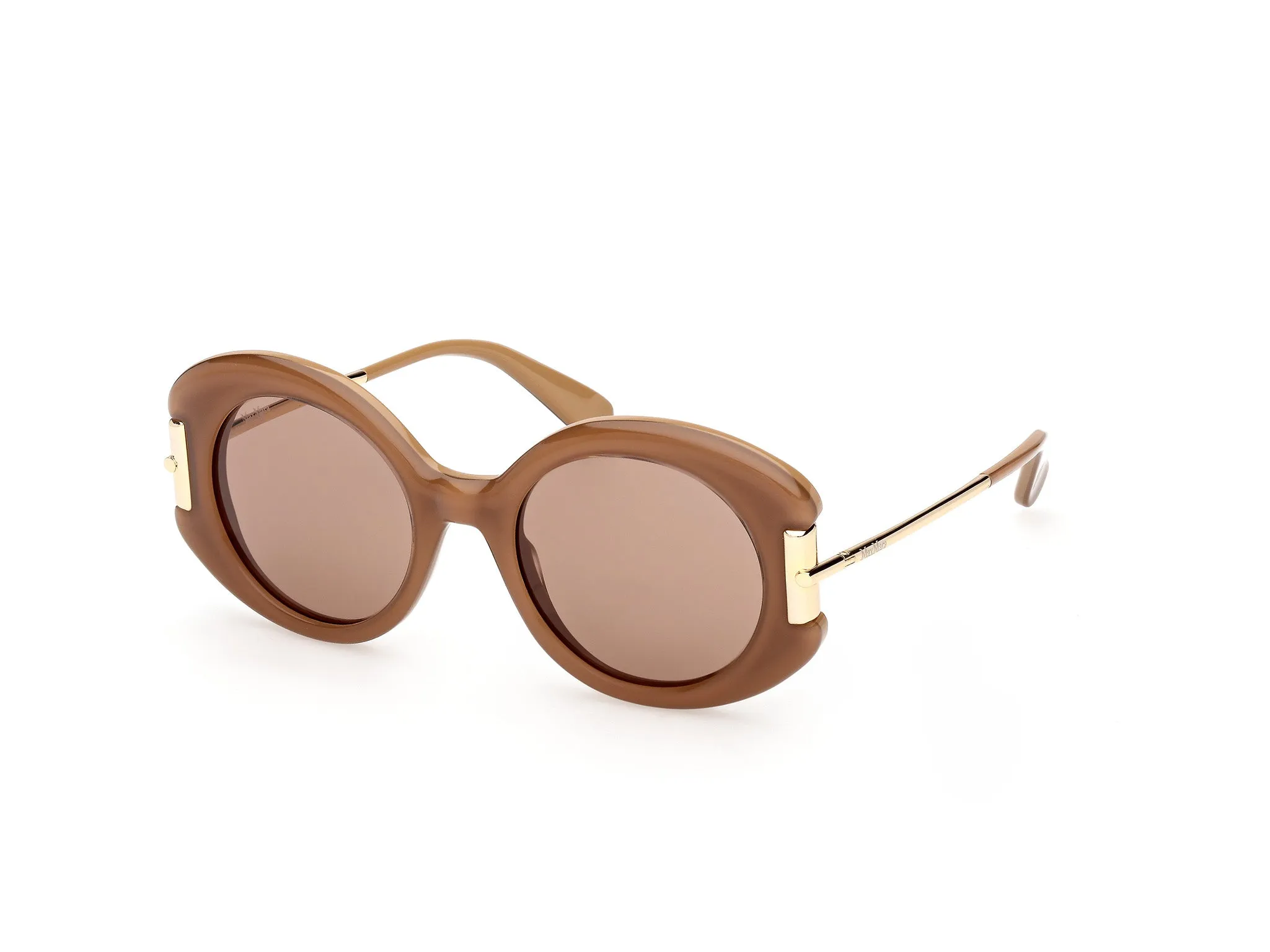 Max Mara MM0188 46E Occhiali da sole Acetato Marrone Marrone Rotonda Normale - immagine 1