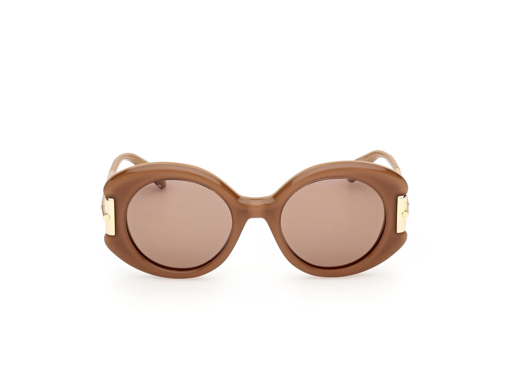 Max Mara MM0188 46E Occhiali da sole Acetato Marrone Marrone Rotonda Normale - immagine 2