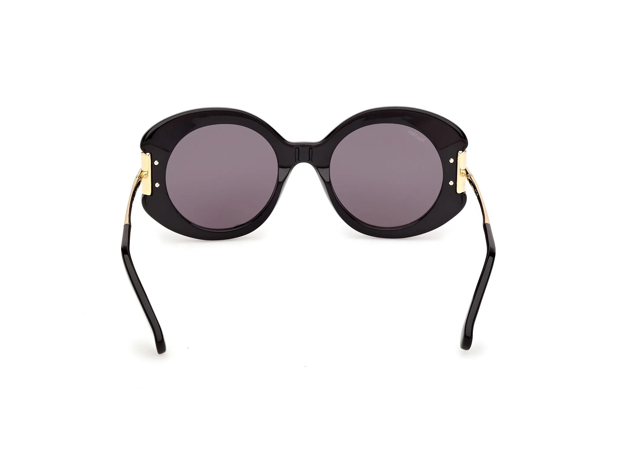 Max Mara MM0188 01A Occhiali da sole Acetato Nero Fumo Rotonda Normale - immagine 4
