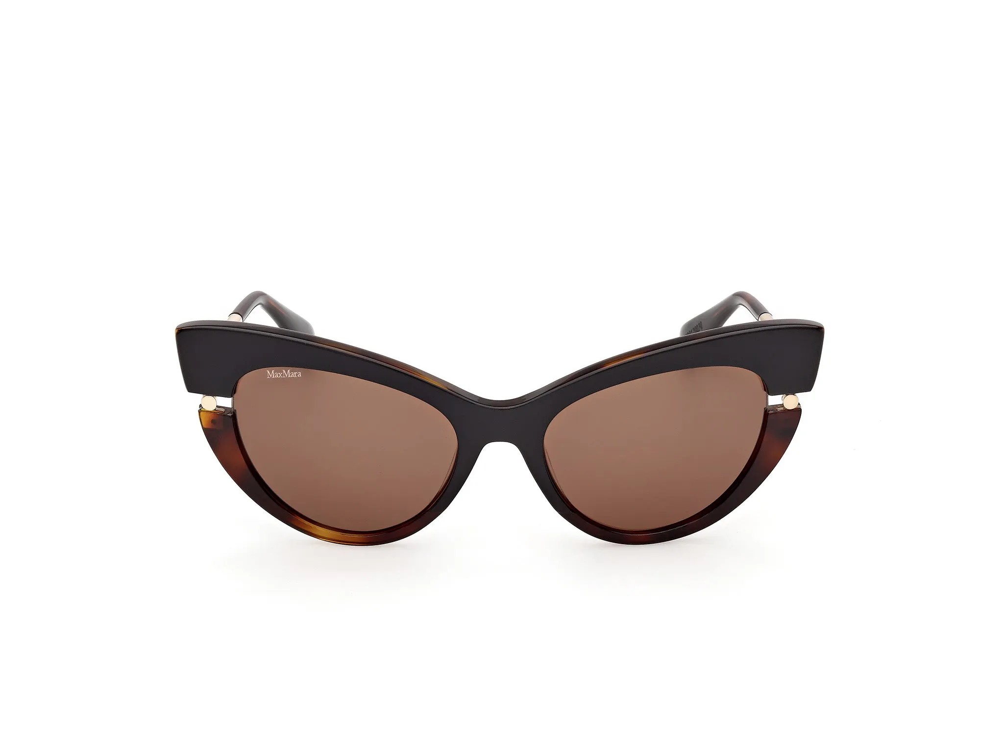 Max Mara MM0187 56E Occhiali da sole Acetato Nero Marrone Cat Eye Normale - immagine 2