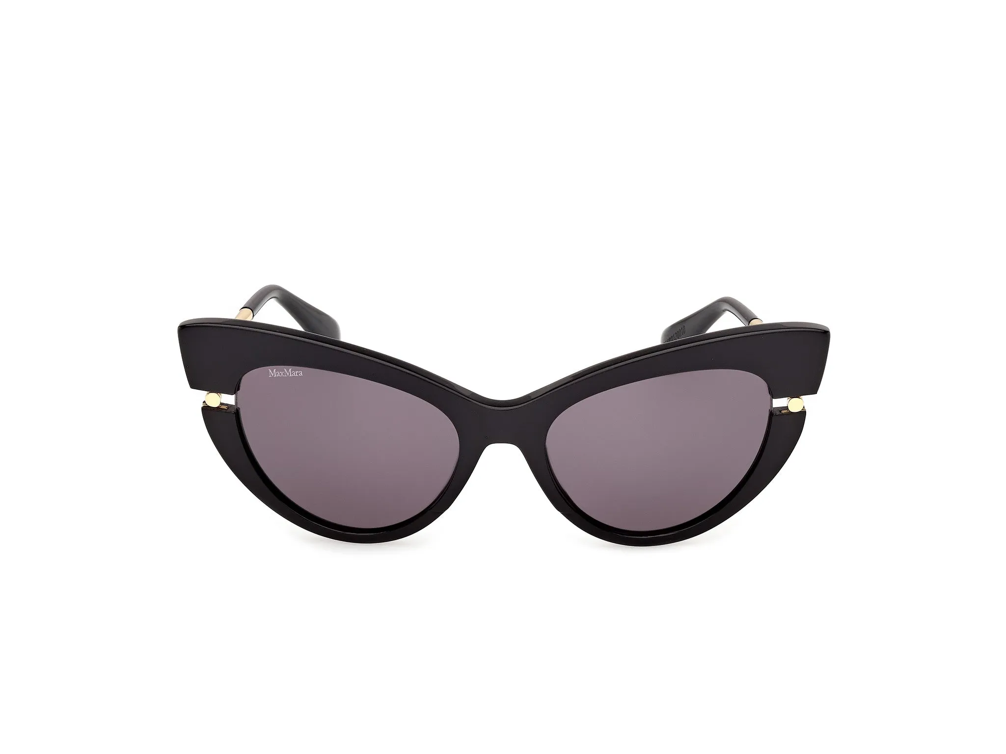 Max Mara MM0187 01A Occhiali da sole Acetato Nero Fumo Cat Eye Normale - immagine 2