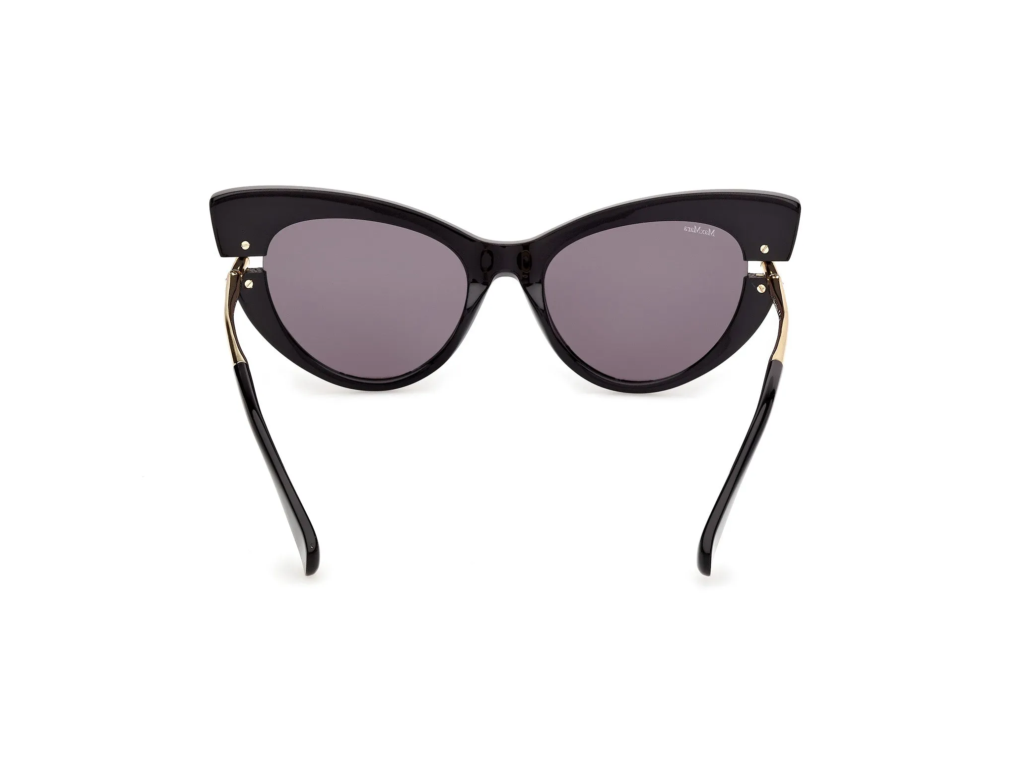 Max Mara MM0187 01A Occhiali da sole Acetato Nero Fumo Cat Eye Normale - immagine 4