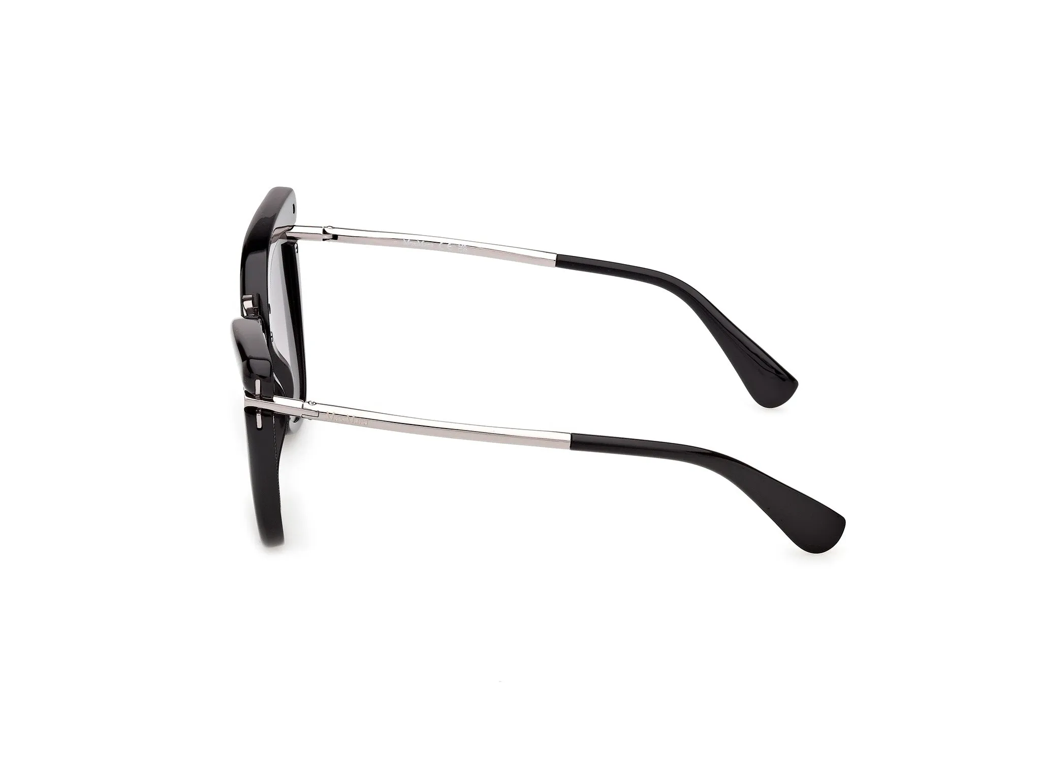 Max Mara MM0186 01B Occhiali da sole Acetato Nero Fumo Rotonda Normale - immagine 3