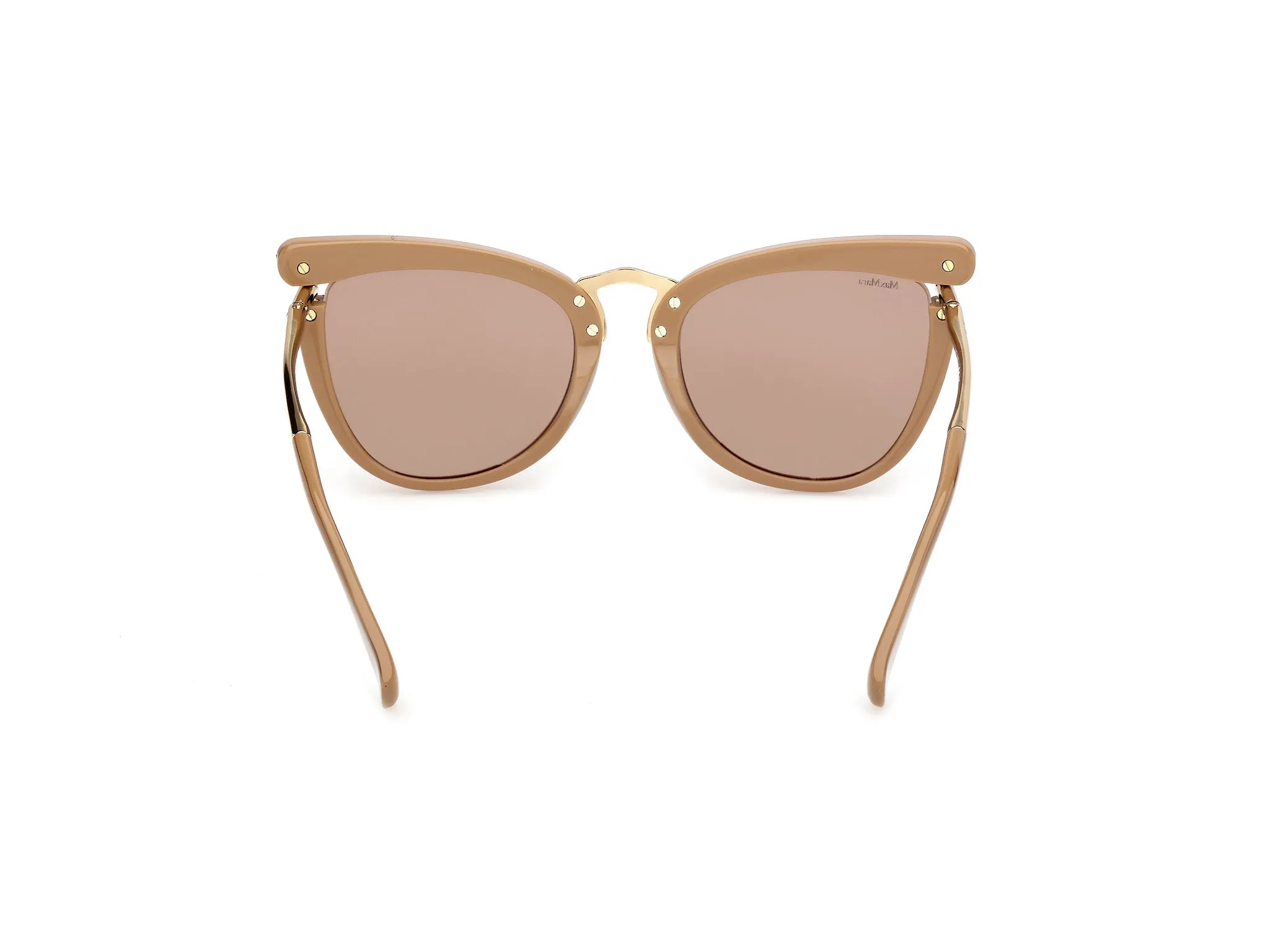 Max Mara MM0186 46E Occhiali da sole Acetato Marrone Marrone Rotonda Normale - immagine 4