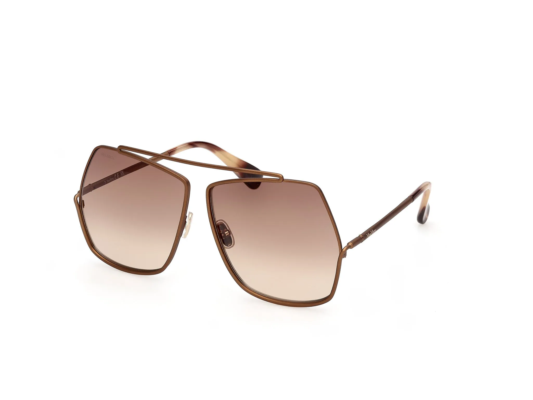 Max Mara MM0006 ELSA 47F Occhiali da sole Metallo Marrone Marrone Geometrica Normale - immagine 1