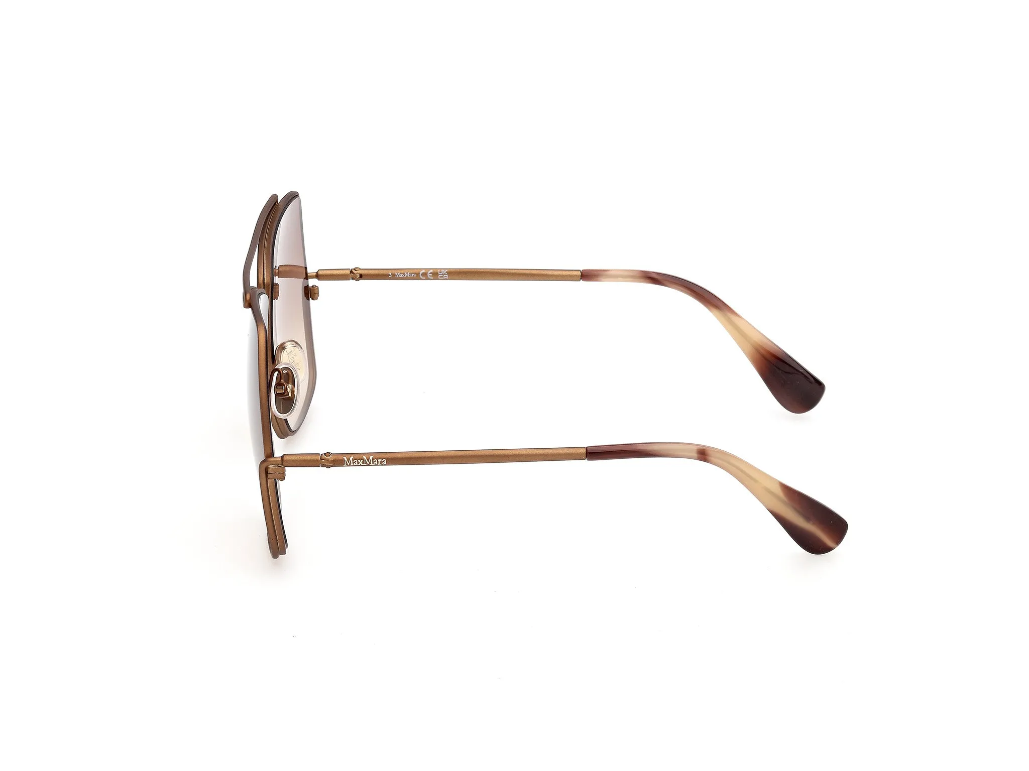 Max Mara MM0006 ELSA 47F Occhiali da sole Metallo Marrone Marrone Geometrica Normale - immagine 3