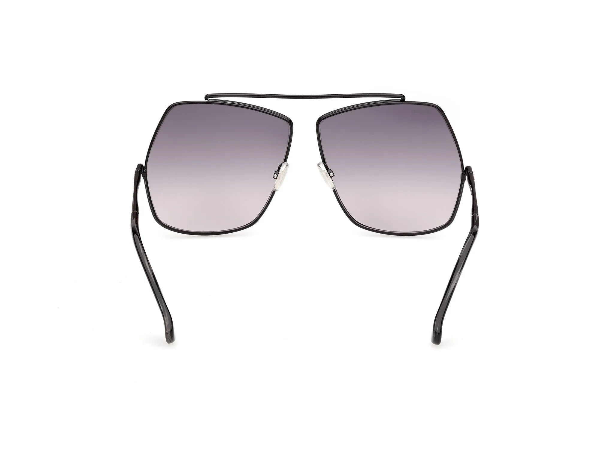 Max Mara MM0006 ELSA 01B Occhiali da sole Metallo Nero Fumo Geometrica Normale - immagine 4