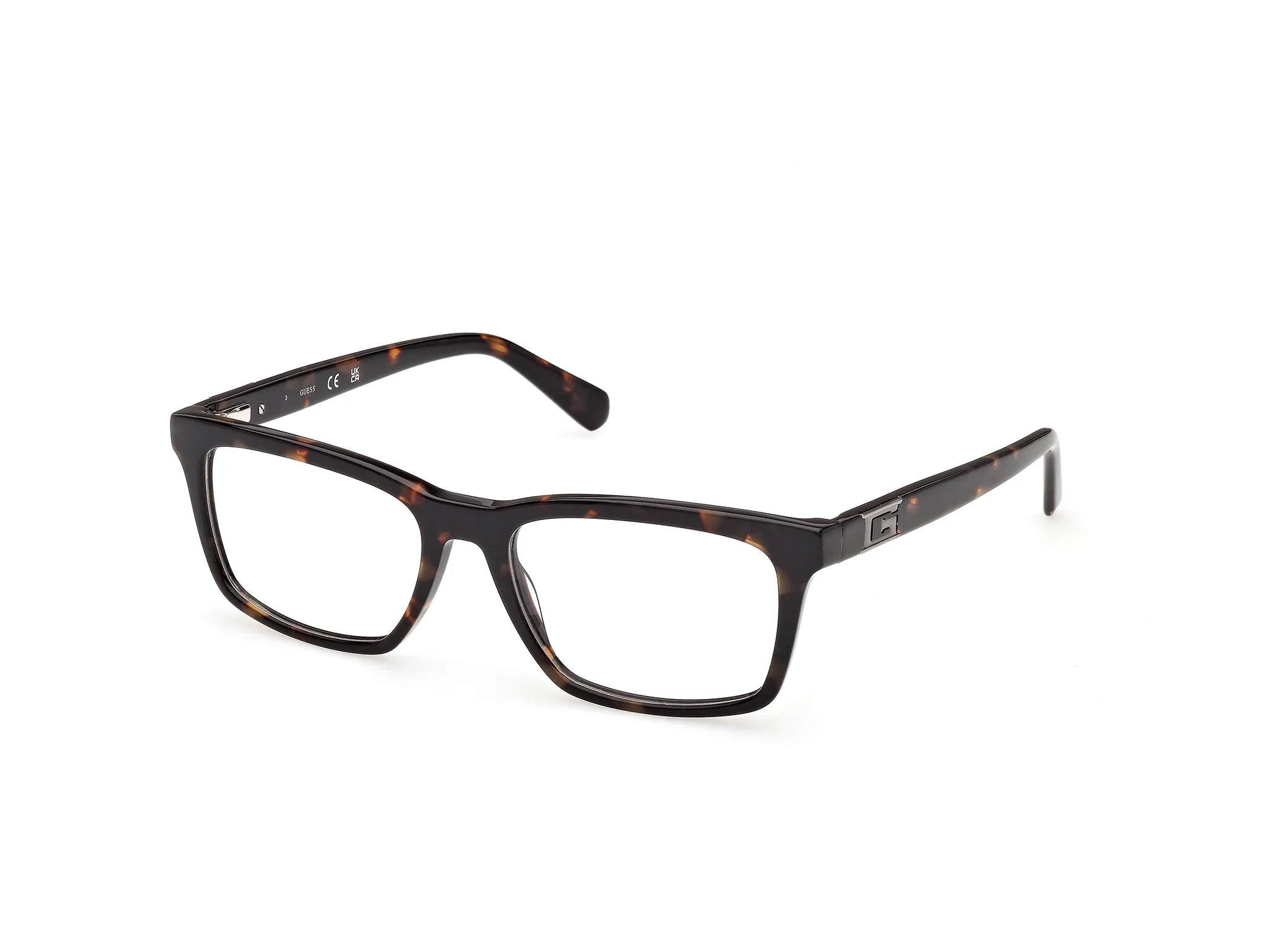 Guess GU50368 052 Montature da vista Acetato Havana Squadrata Normale - immagine 1