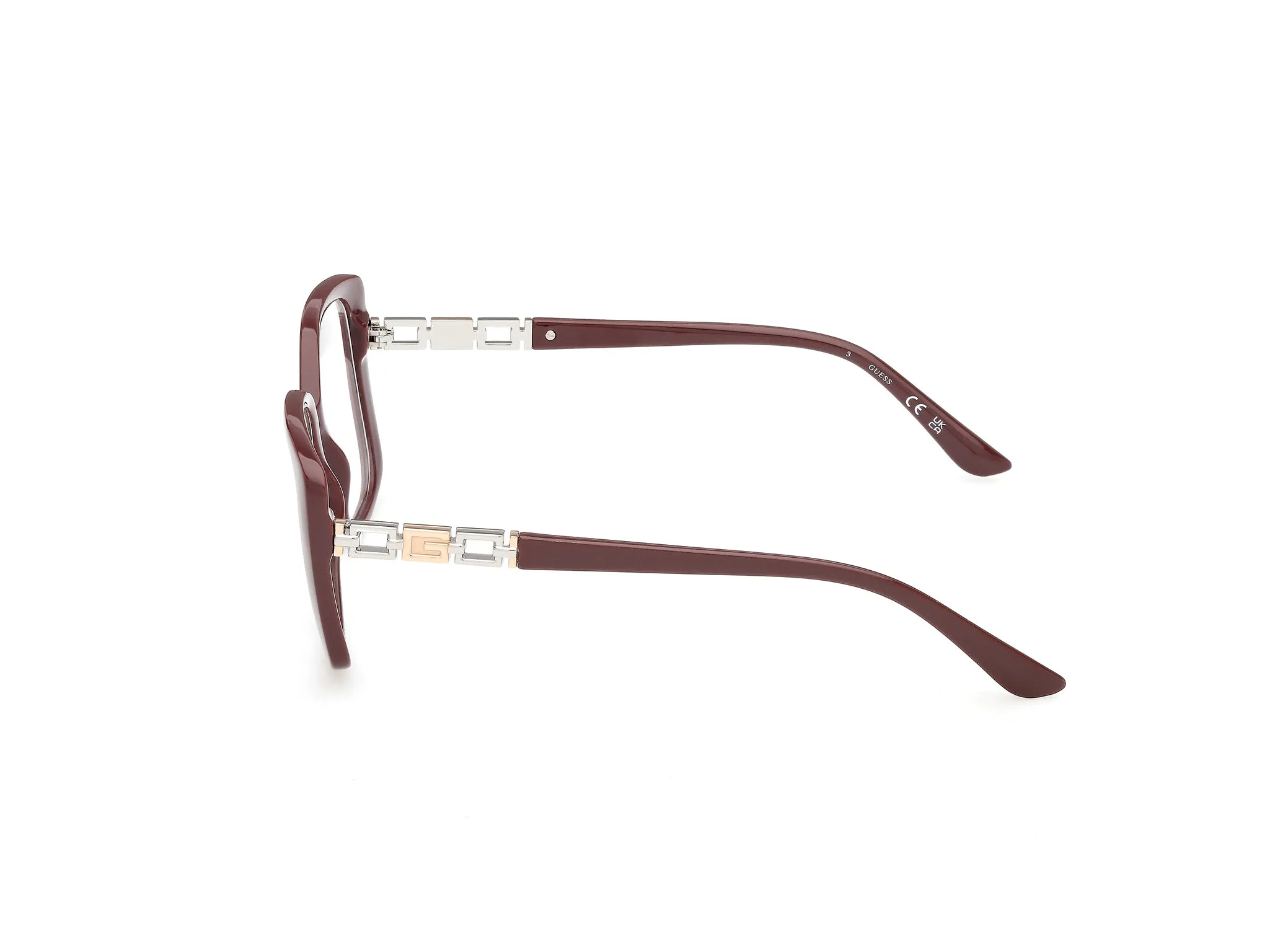 Guess GU50359 069 Montature da vista Acetato Bordeaux Farfalla Normale - immagine 3