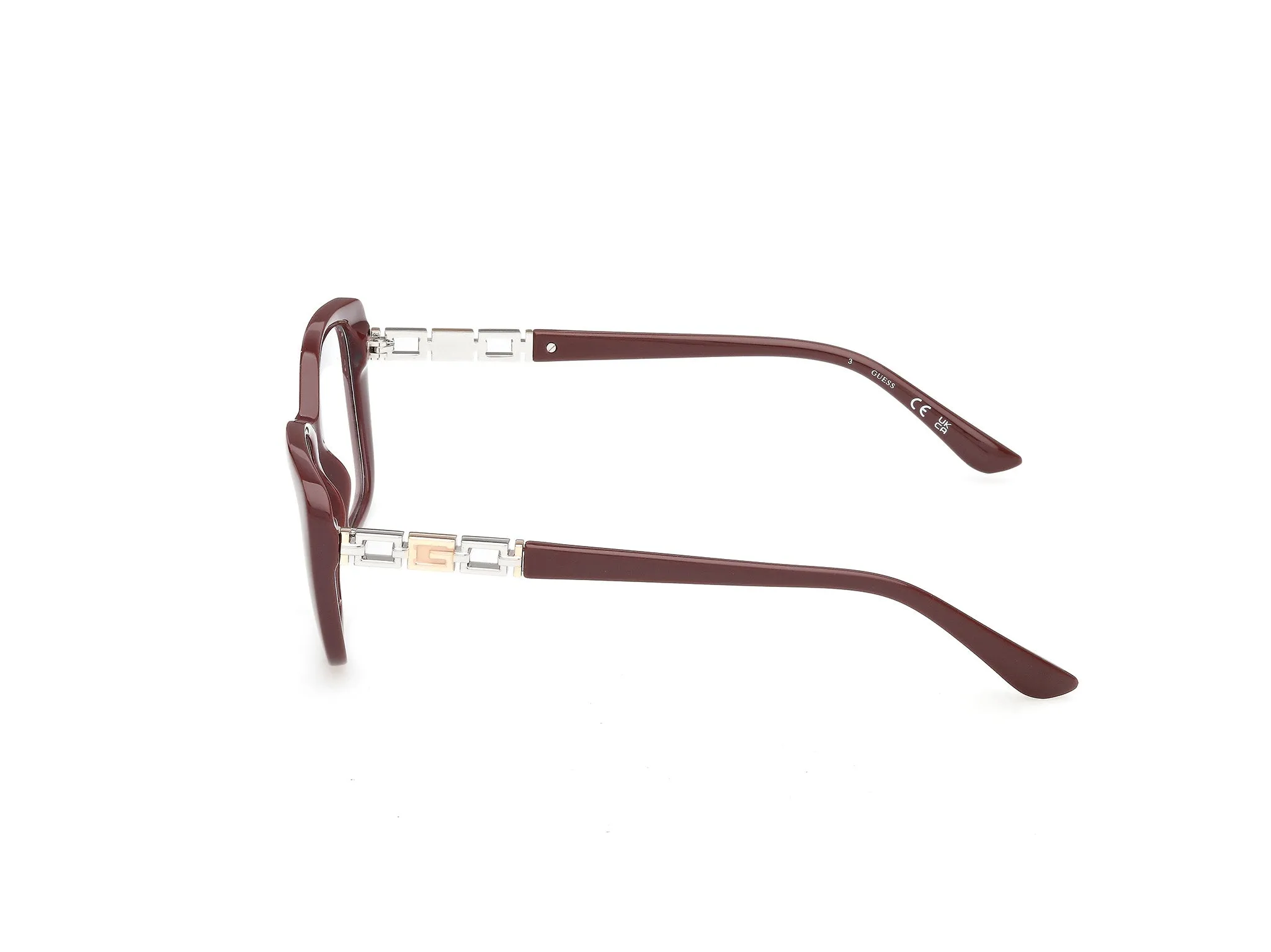 Guess GU50358 069 Montature da vista Acetato Bordeaux Squadrata Normale - immagine 3