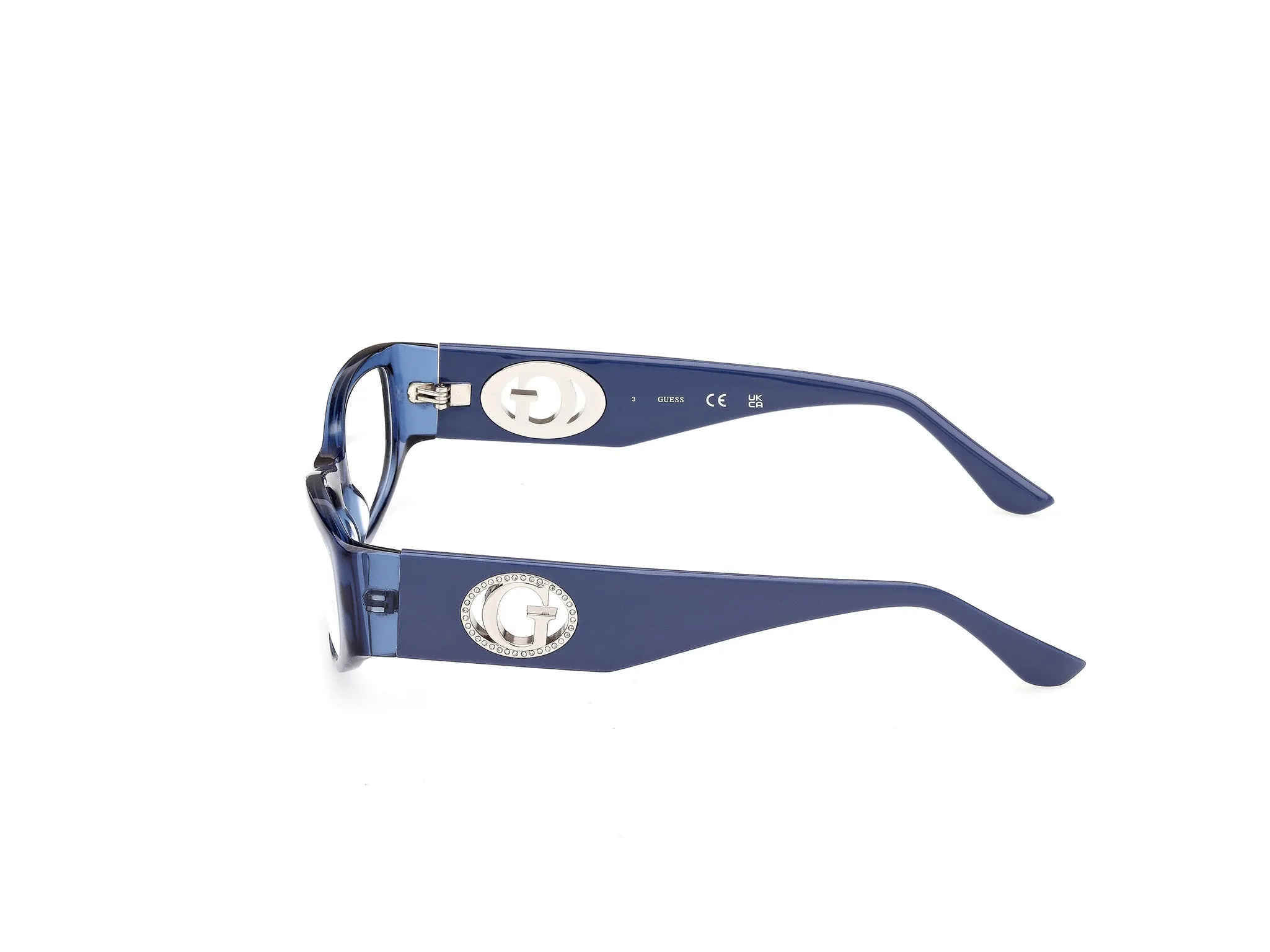 Guess GU50352 090 Montature da vista Acetato Blu Rotonda Normale - immagine 3