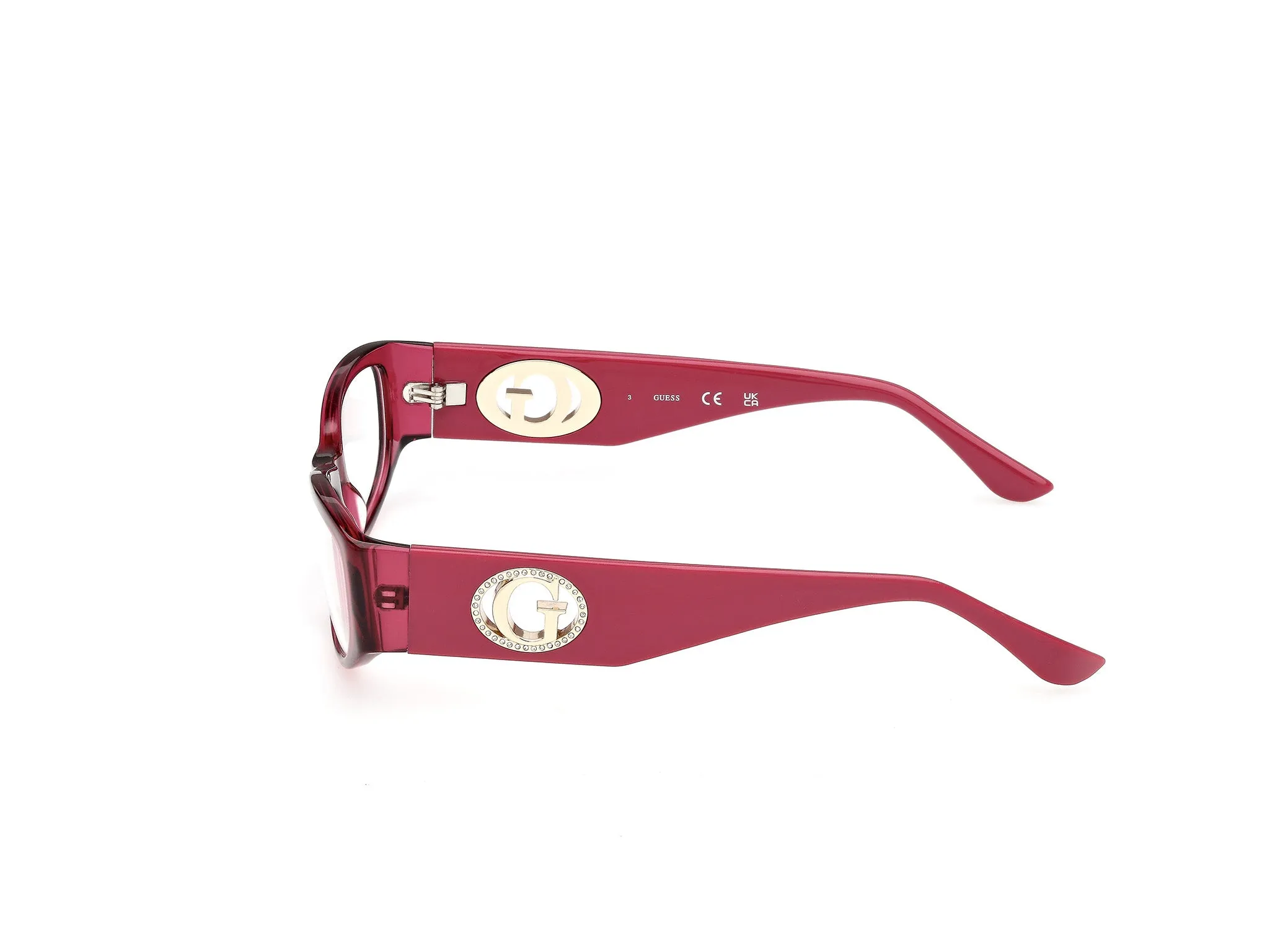 Guess GU50352 069 Montature da vista Acetato Bordeaux Rotonda Normale - immagine 3