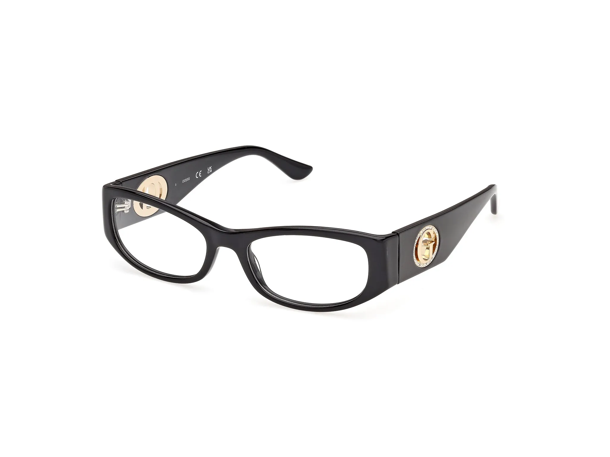 Guess GU50352 001 Montature da vista Acetato Nero Rotonda Normale - immagine 1