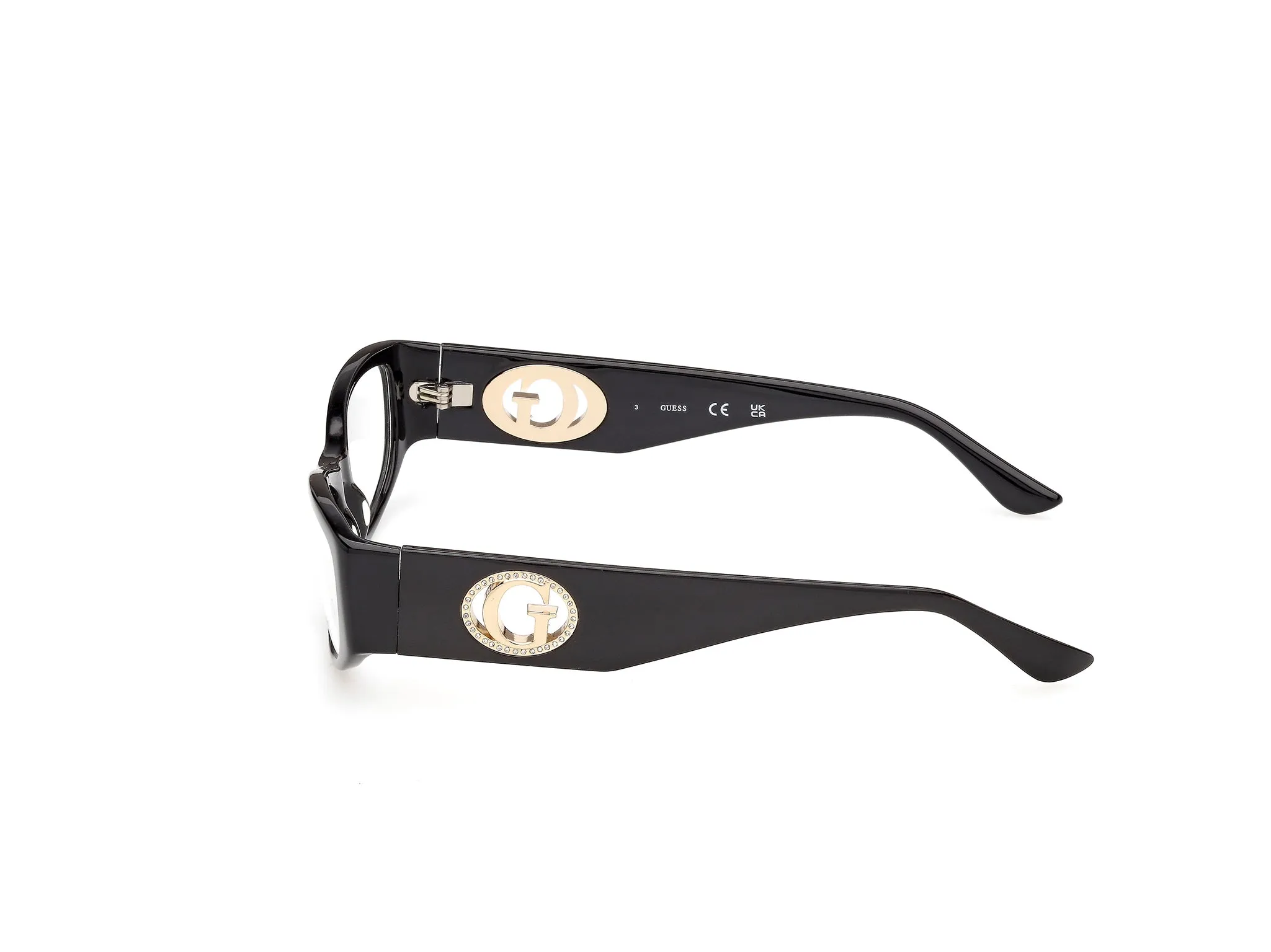 Guess GU50352 001 Montature da vista Acetato Nero Rotonda Normale - immagine 3
