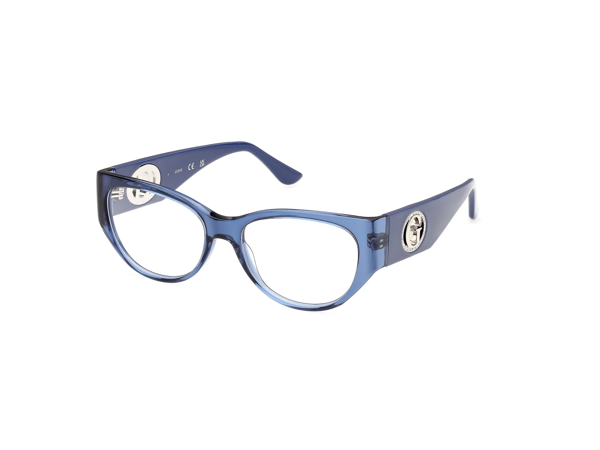 Guess GU50351 090 Montature da vista Acetato Blu Cat Eye Normale - immagine 1