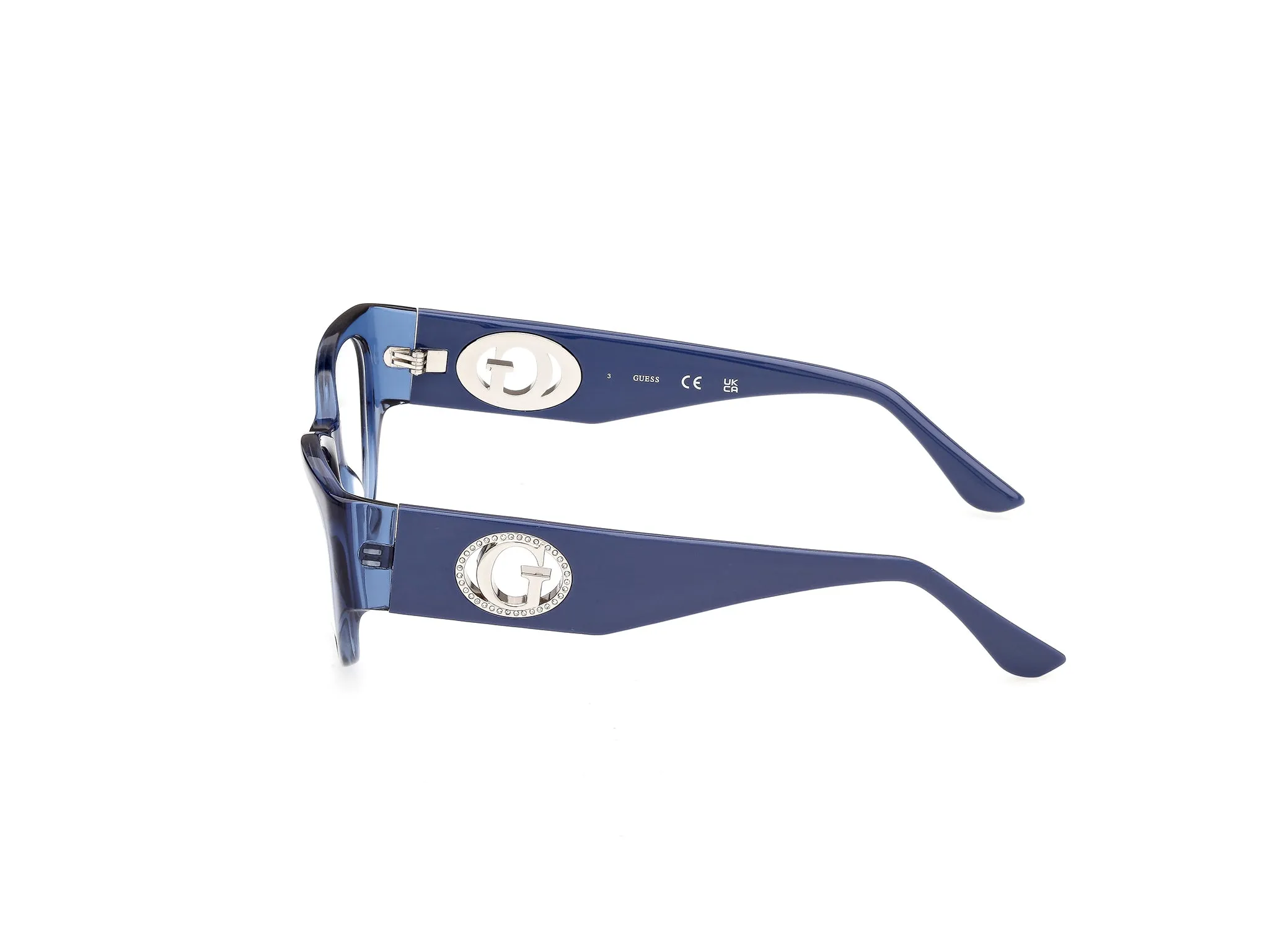 Guess GU50351 090 Montature da vista Acetato Blu Cat Eye Normale - immagine 3