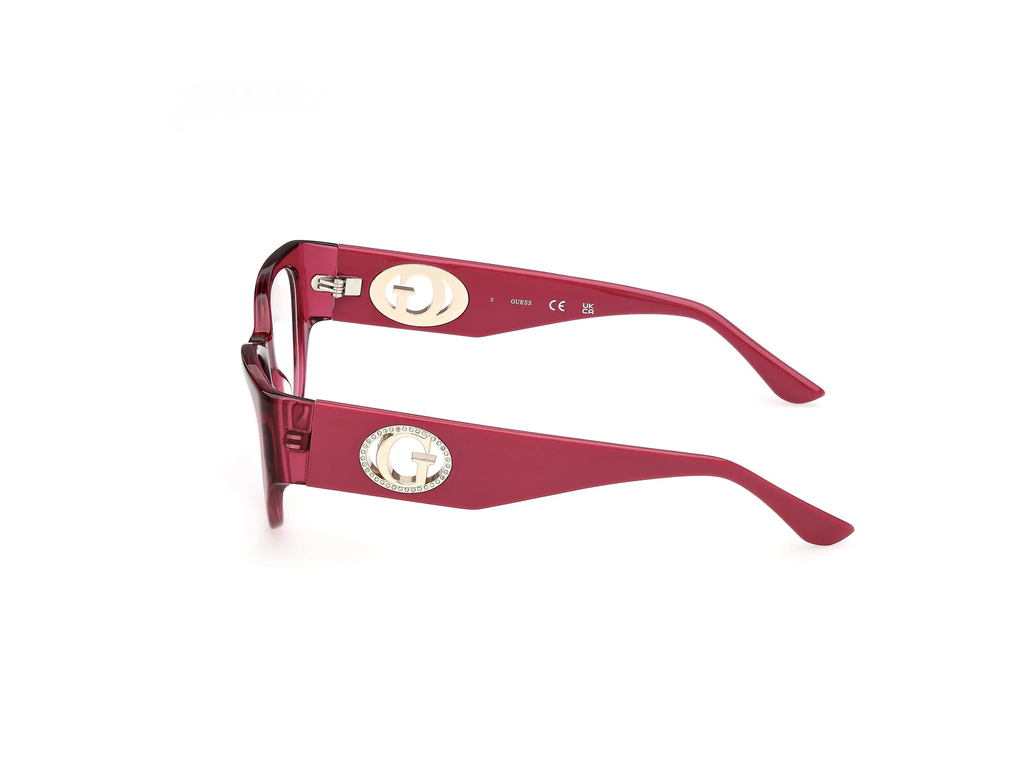 Guess GU50351 069 Montature da vista Acetato Bordeaux Cat Eye Normale - immagine 3