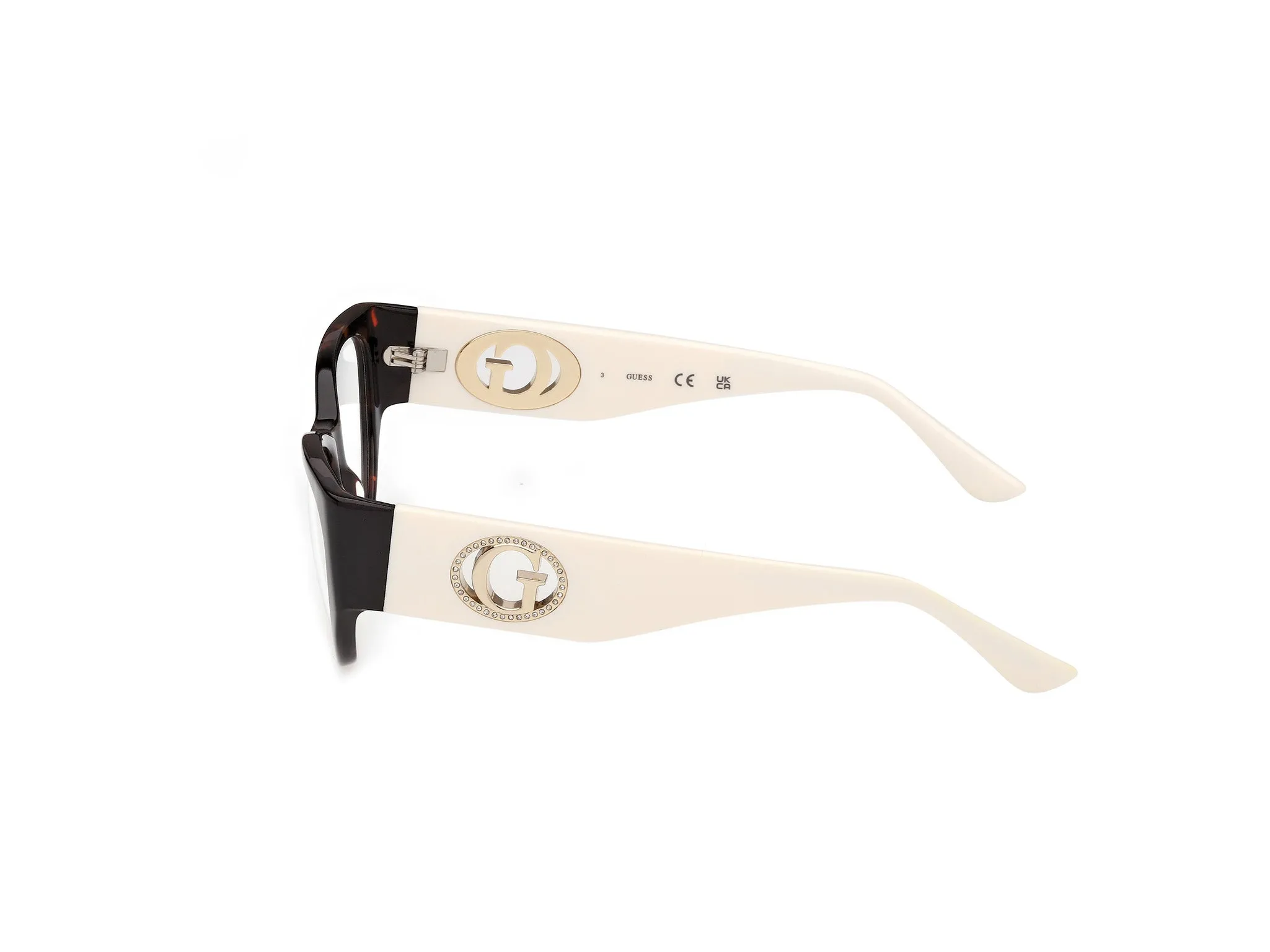 Guess GU50351 052 Montature da vista Acetato Havana Cat Eye Normale - immagine 3