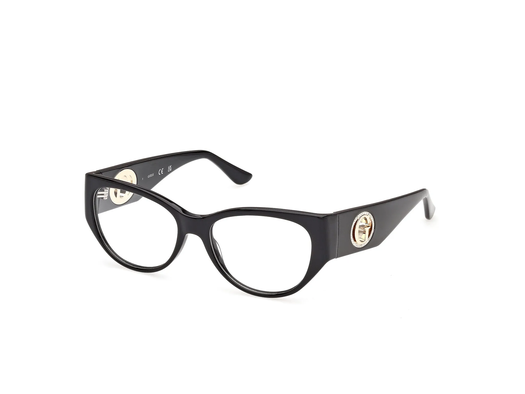 Guess GU50351 001 Montature da vista Acetato Nero Cat Eye Normale - immagine 1
