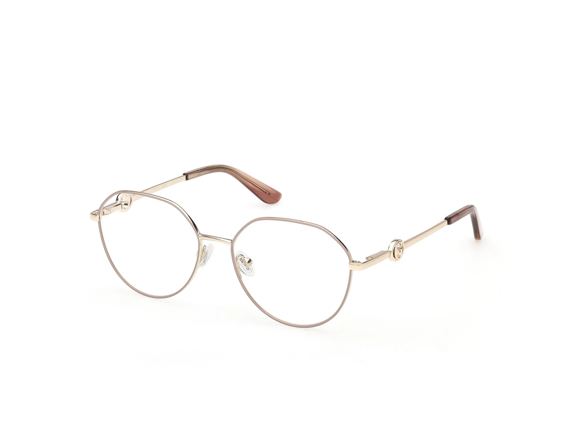 Guess GU50348 059 Montature da vista Metallo Beige Rotonda Normale - immagine 1