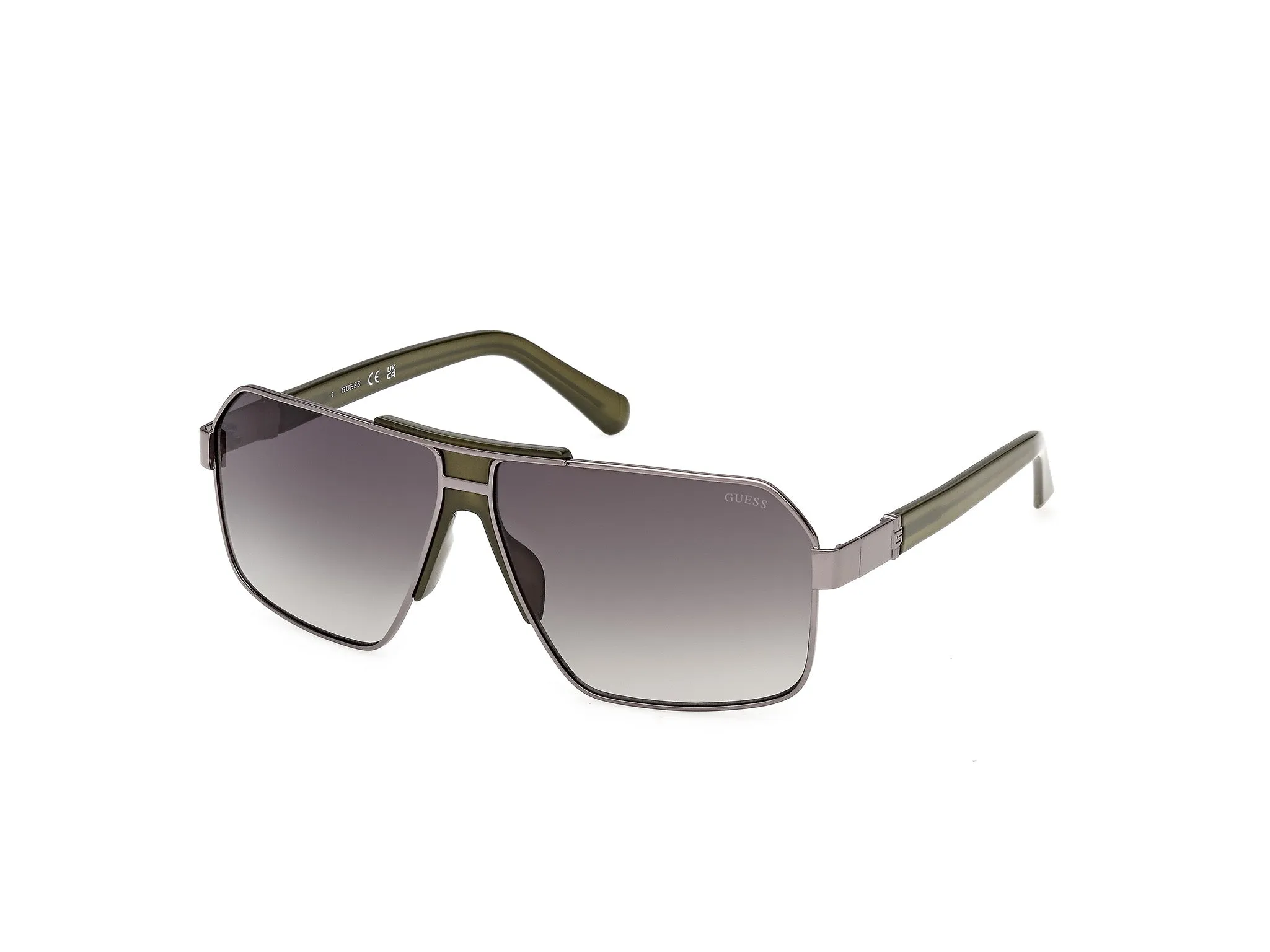 Guess GU00305 08P Occhiali da sole Metallo Canna di fucile Verde Squadrata Normale - immagine 1