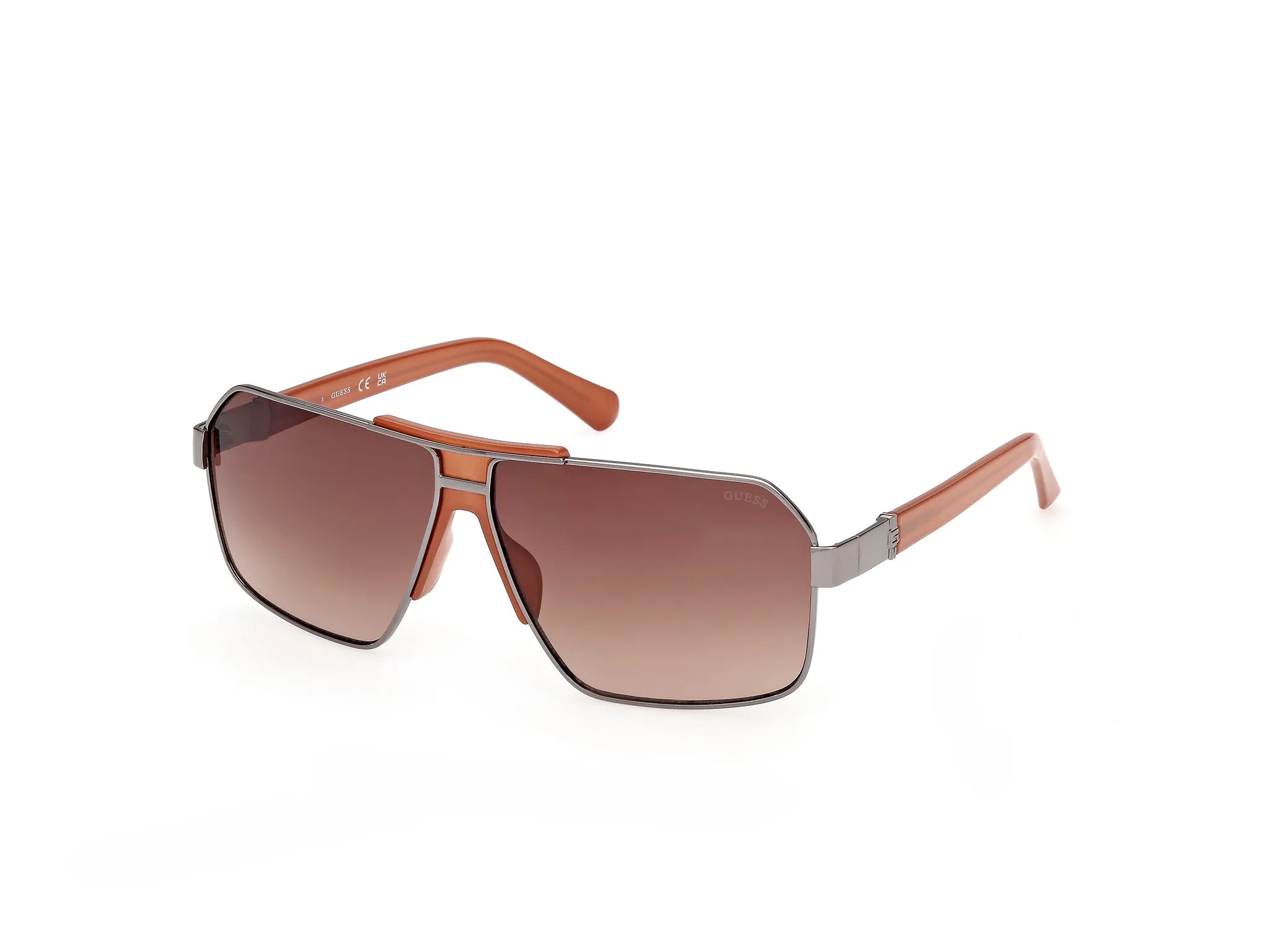 Guess GU00305 08F Occhiali da sole Metallo Canna di fucile Marrone Squadrata Normale - immagine 1