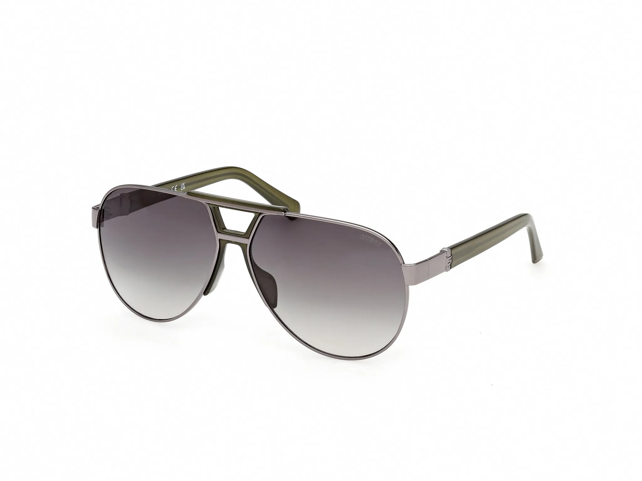 Guess GU00304 08P Occhiali da sole Metallo Canna di fucile Verde Pilot Normale - immagine 1