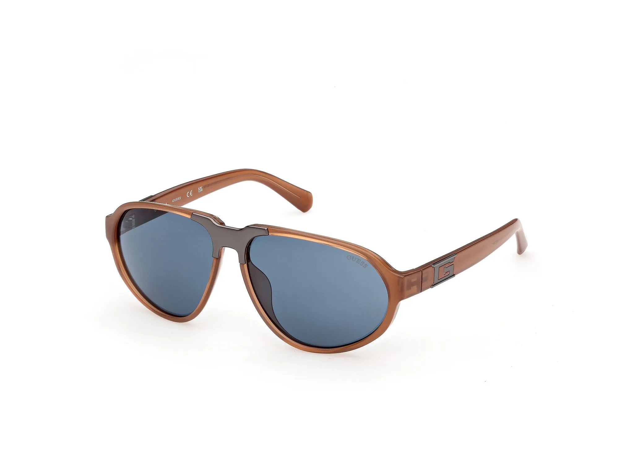 Guess GU00303 42V Occhiali da sole Iniettato Arancione Blu Pilot Normale - immagine 1