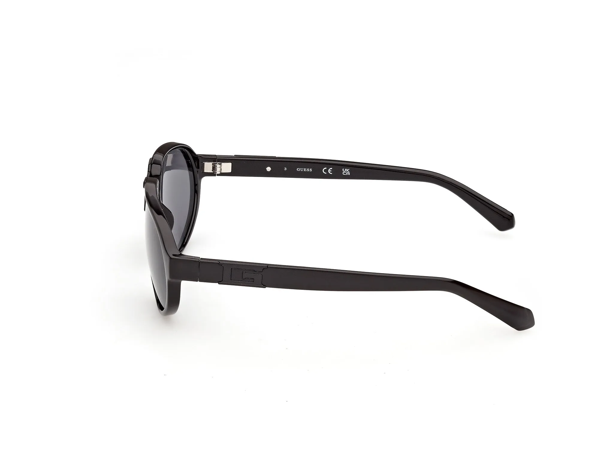 Guess GU00303 01A Occhiali da sole Iniettato Nero Fumo Pilot Normale - immagine 3