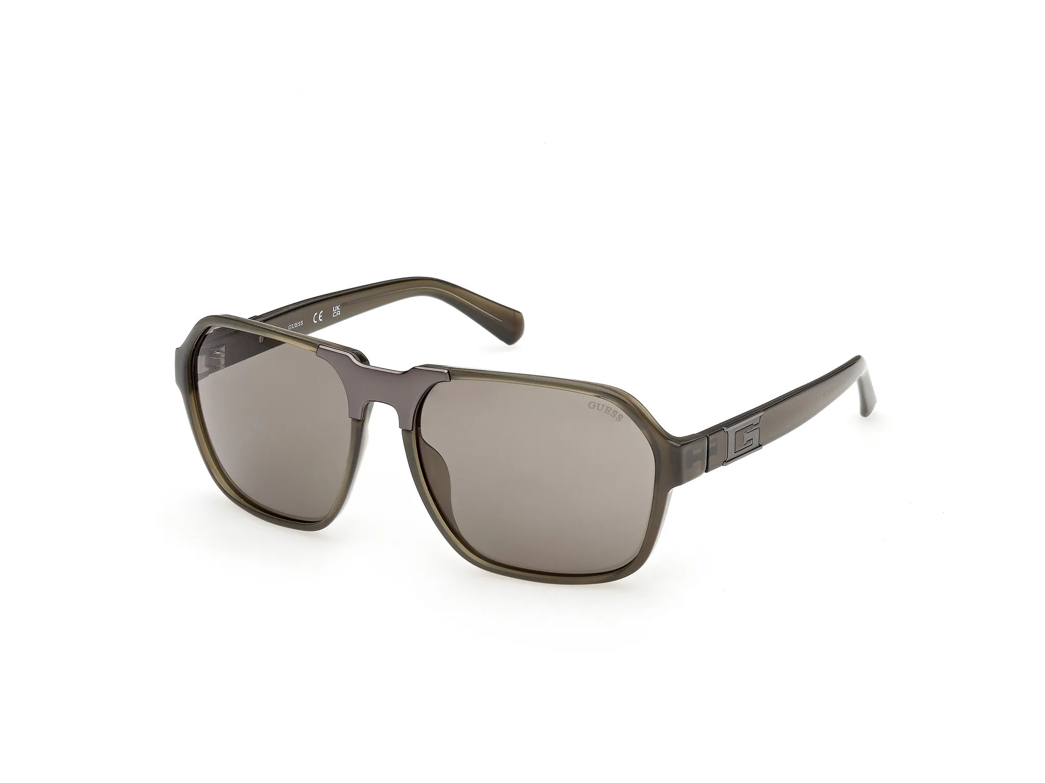 Guess GU00302 96A Occhiali da sole Iniettato Verde Fumo Squadrata Normale - immagine 1