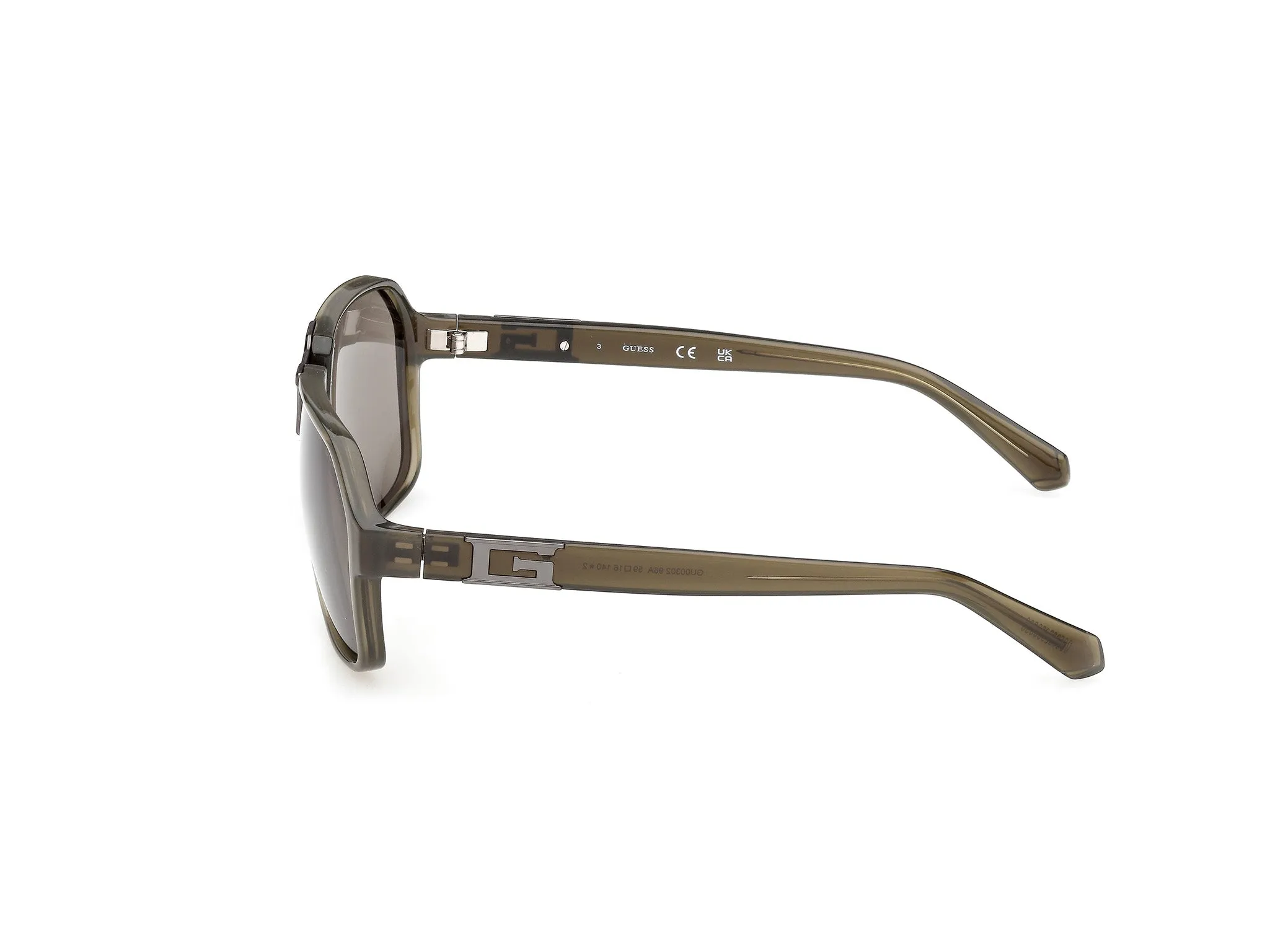 Guess GU00302 96A Occhiali da sole Iniettato Verde Fumo Squadrata Normale - immagine 3