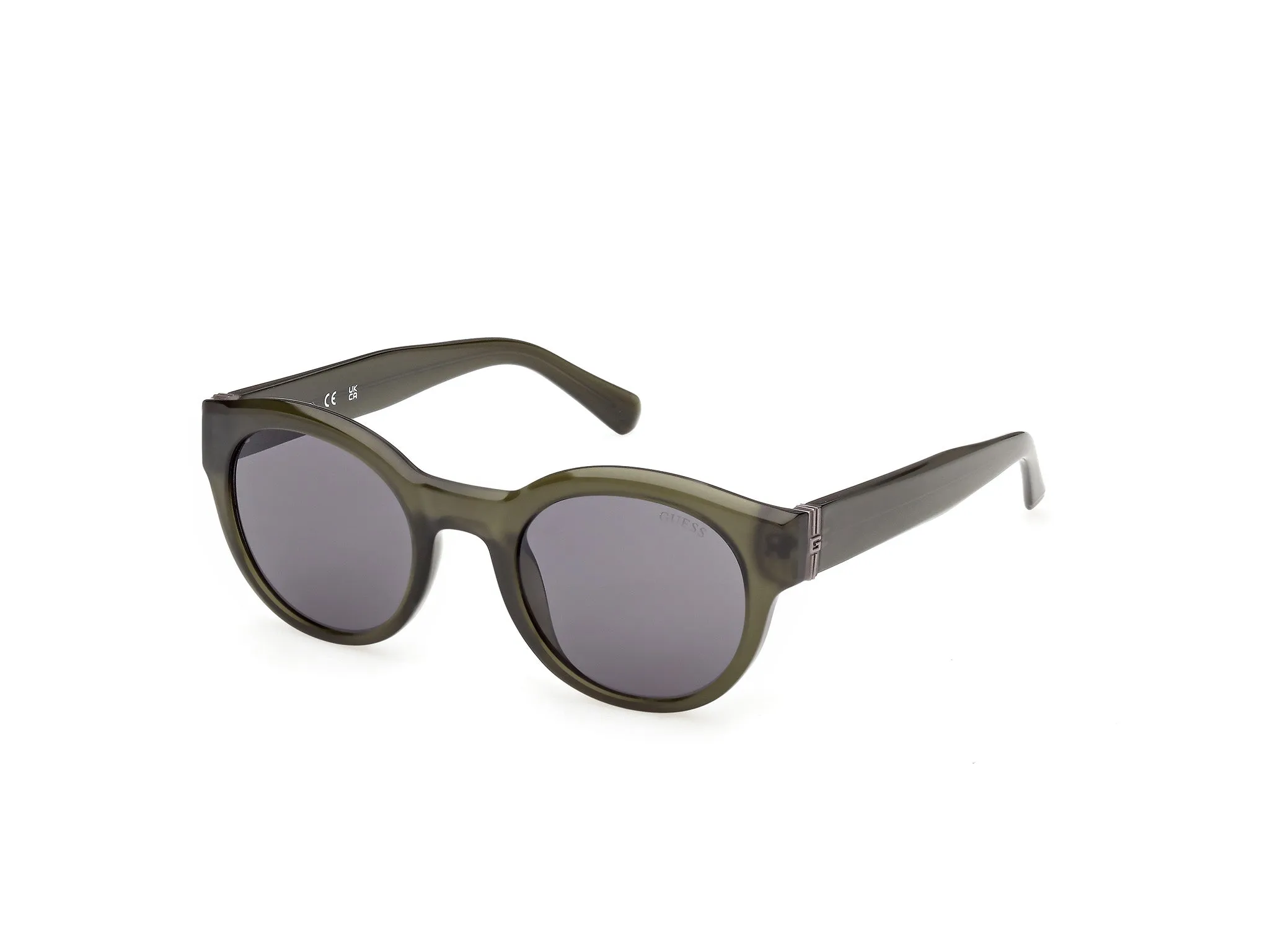 Guess GU00298 96A Occhiali da sole Iniettato Verde Fumo Rotonda Normale - immagine 1