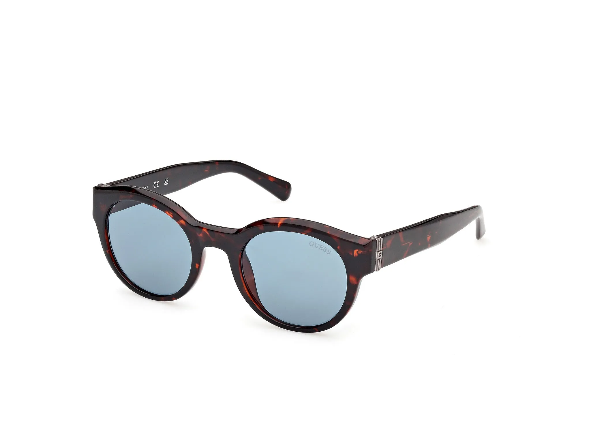 Guess GU00298 52V Occhiali da sole Iniettato Havana Blu Rotonda Normale - immagine 1