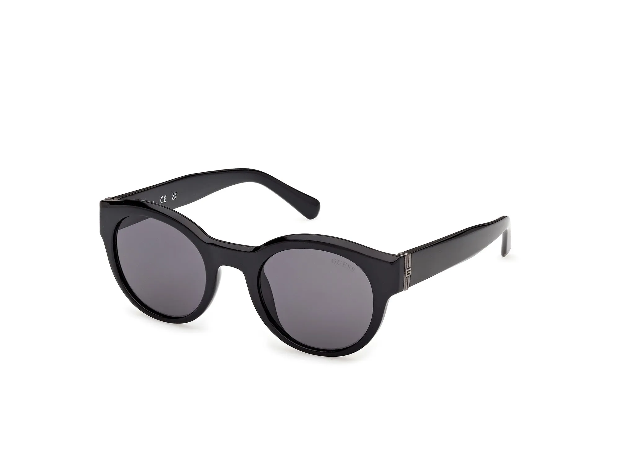 Guess GU00298 01A Occhiali da sole Iniettato Nero Fumo Rotonda Normale - immagine 1
